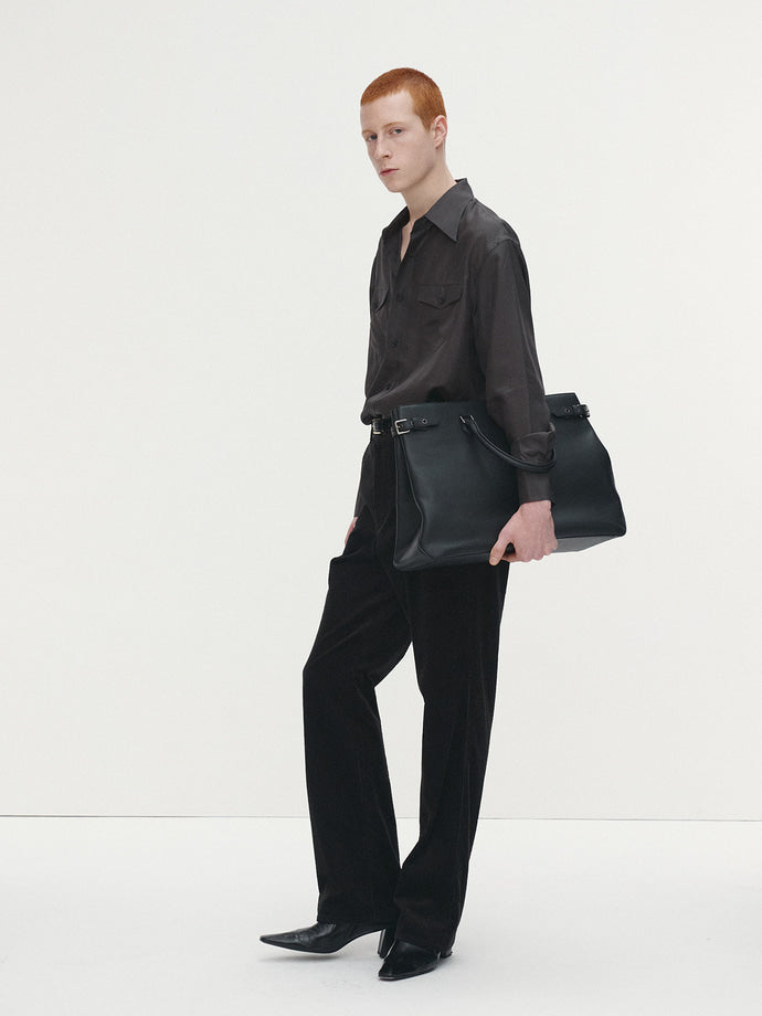 Tonywack - Velvet Corduroy Flared Pants (Japanese Fabric) (Black) product image 3 | TRAB K-Fashion Australia