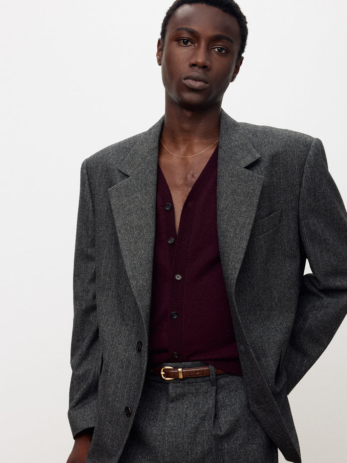 Tonywack - Herringbone Wool Relaxed Tailored Jacket (Mid-Grey Herringbone) product image 8 | TRAB K-Fashion Australia