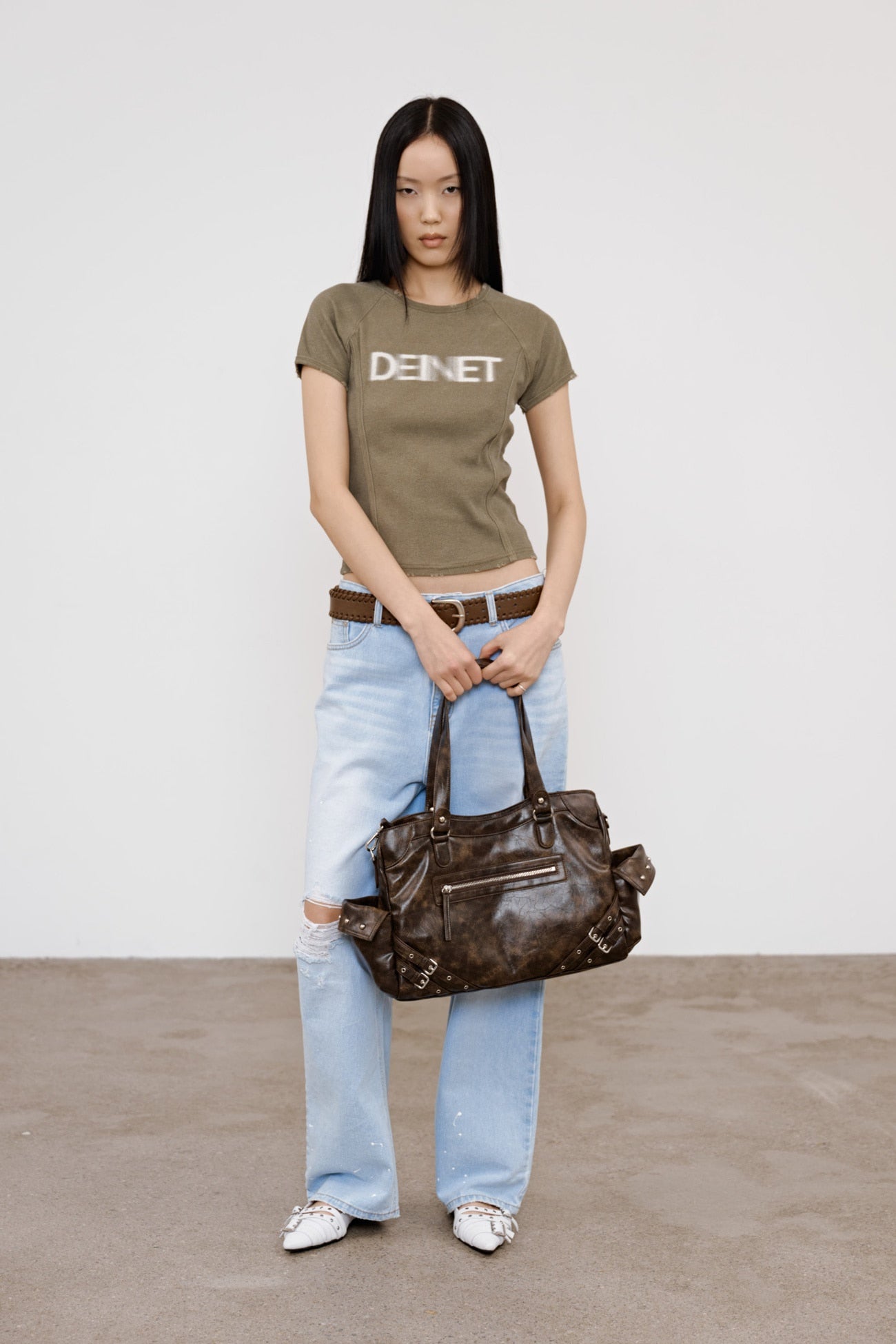 Deinet - Painted Logo Point Jeans (Light Blue) product image 5 | TRAB K-Fashion Australia