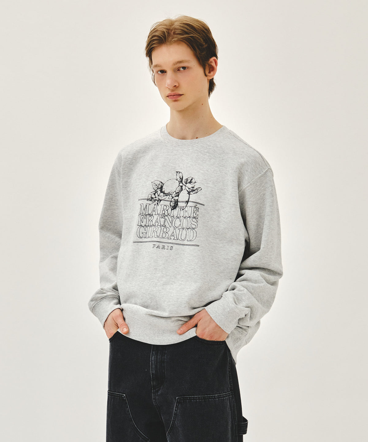 Marithe & Francois Girbaud - Lemon Classic Logo Sweatshirt (Light Heather Gray) product image 2 | TRAB K-Fashion Australia