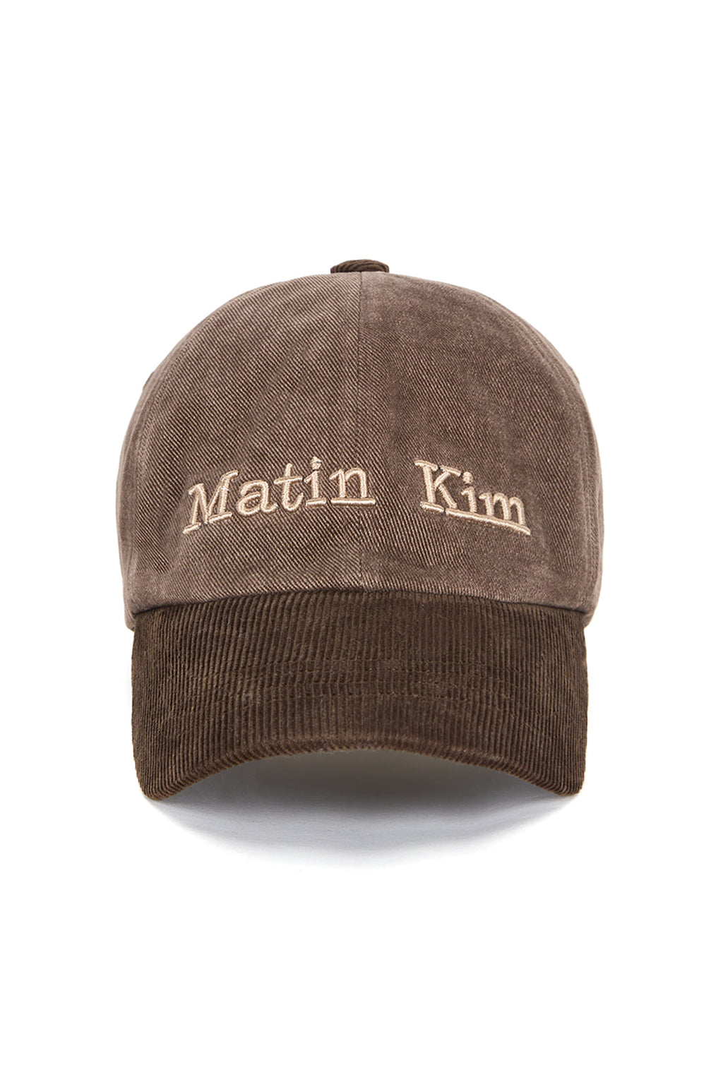 Matin Kim - Matin Classic Logo Corduroy Brim Ball Cap (Brown) product image 1 | TRAB K-Fashion Australia