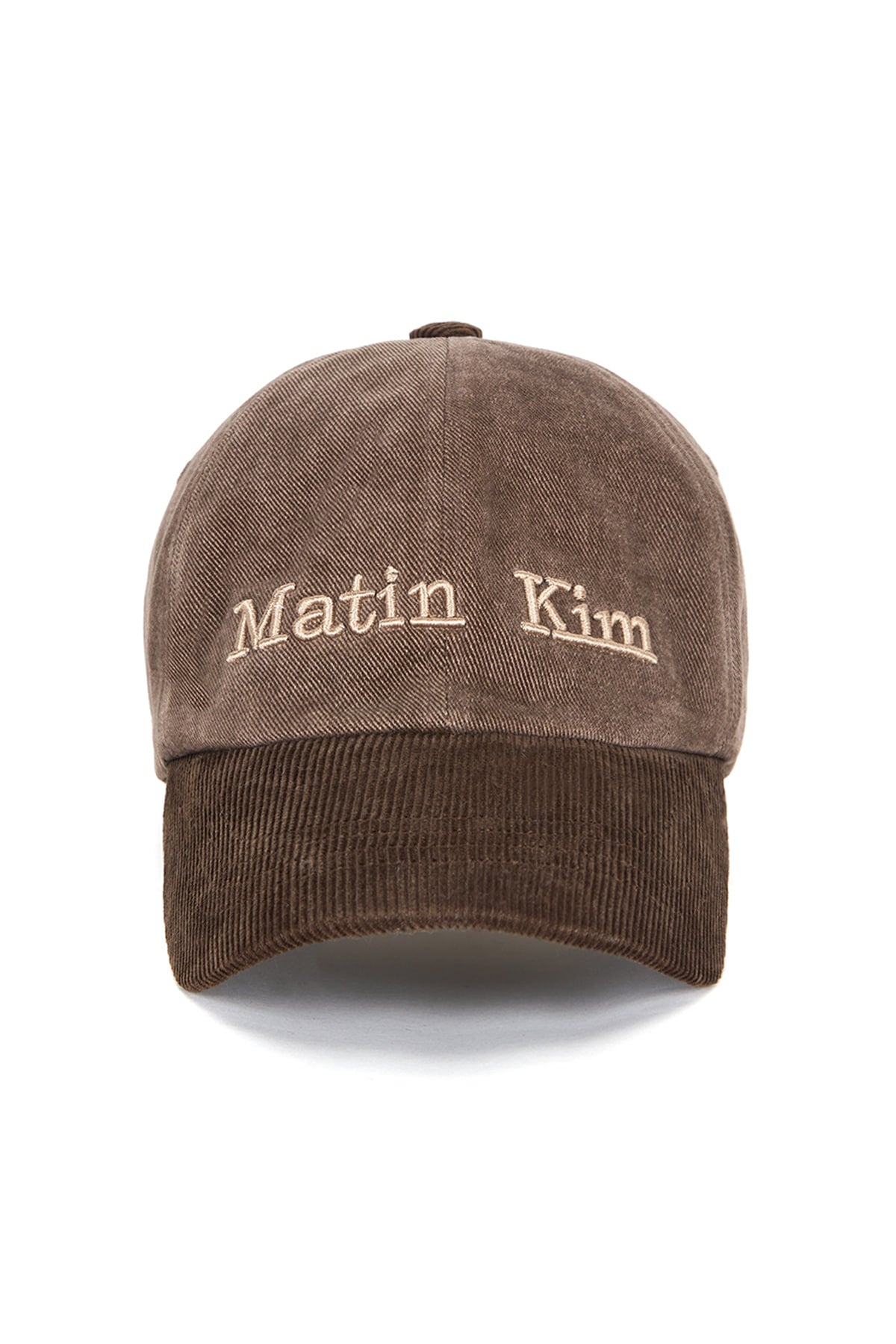 Matin Kim - Matin Classic Logo Corduroy Brim Ball Cap (Brown) product image 1 | TRAB K-Fashion Australia