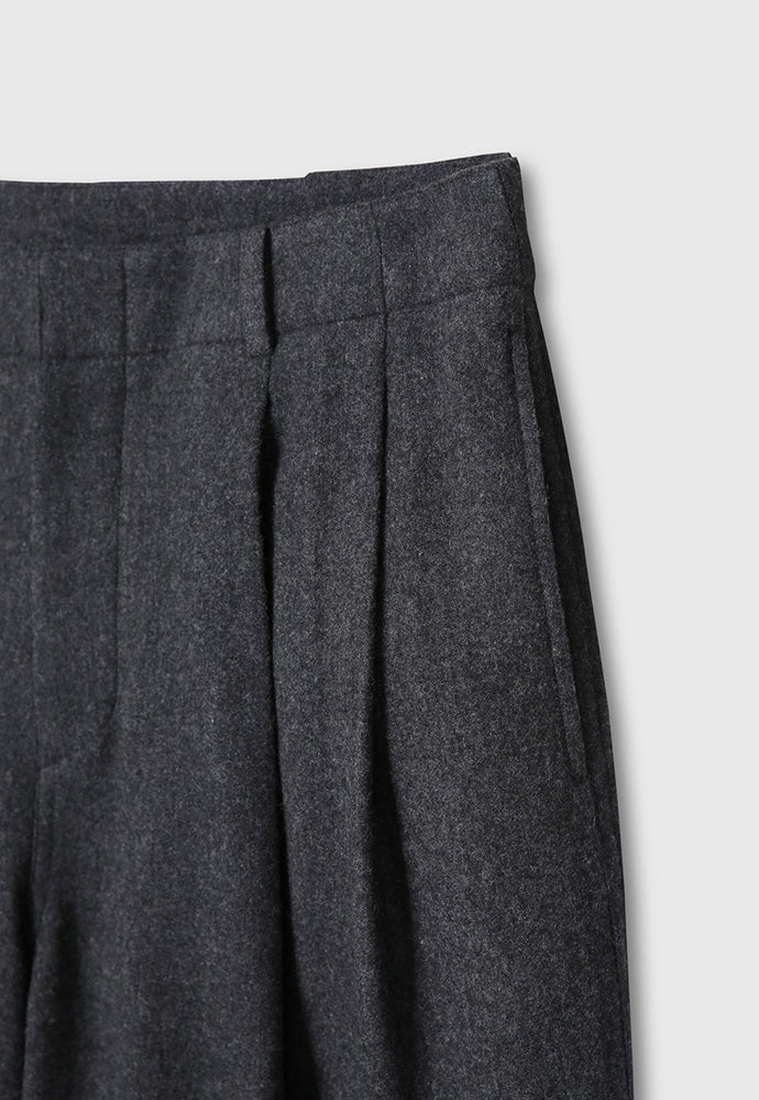 Tonywack - Virgin Wool Double-Pleats Wide Trousers (Grey) product image 11 | TRAB K-Fashion Australia