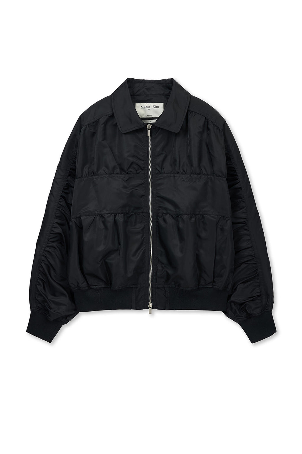Matin Kim - Small Logo Shirring Jumper (Black) product image 1 | TRAB K-Fashion Australia