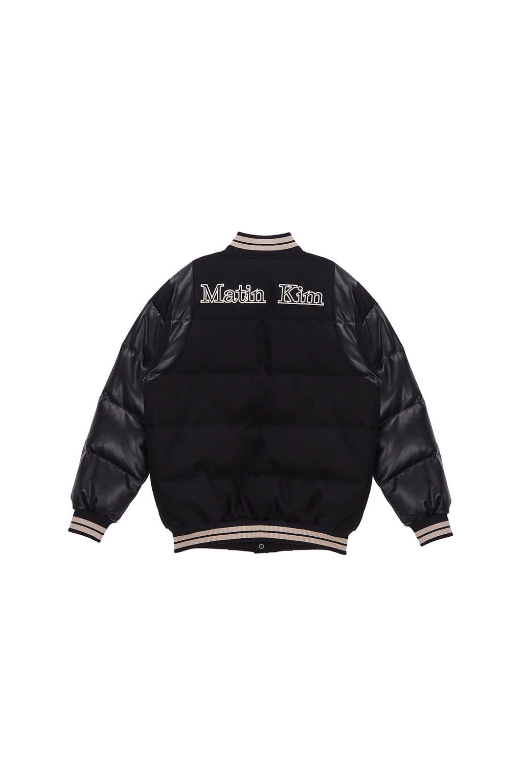 Matin Kim - Varsity Down Jacket (Black) product image 1 | TRAB K-Fashion Australia