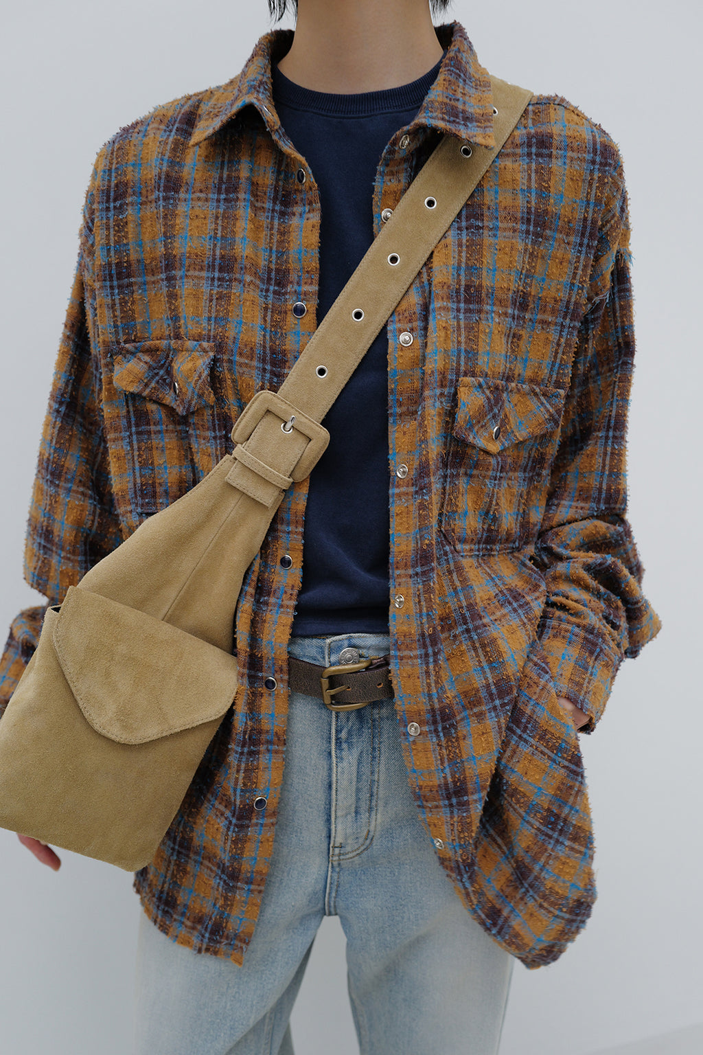 Deinet - Deinet Suede Buckle Bag (Beige) product image 4 | TRAB K-Fashion Australia