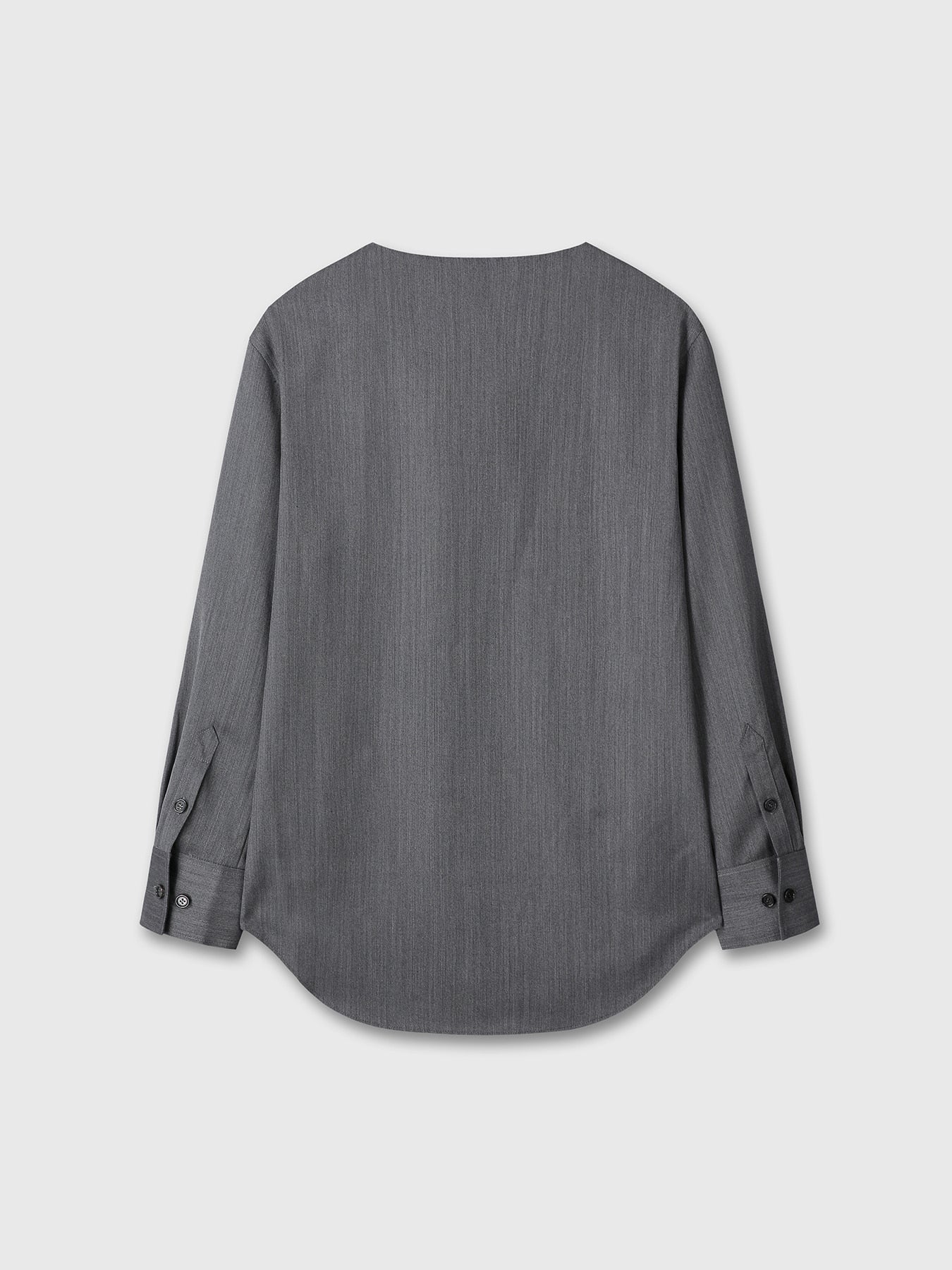 Tonywack - Herringbone Wool Cowl-Neck Blouse (Mid-Grey Herringbone) product image 11 | TRAB K-Fashion Australia