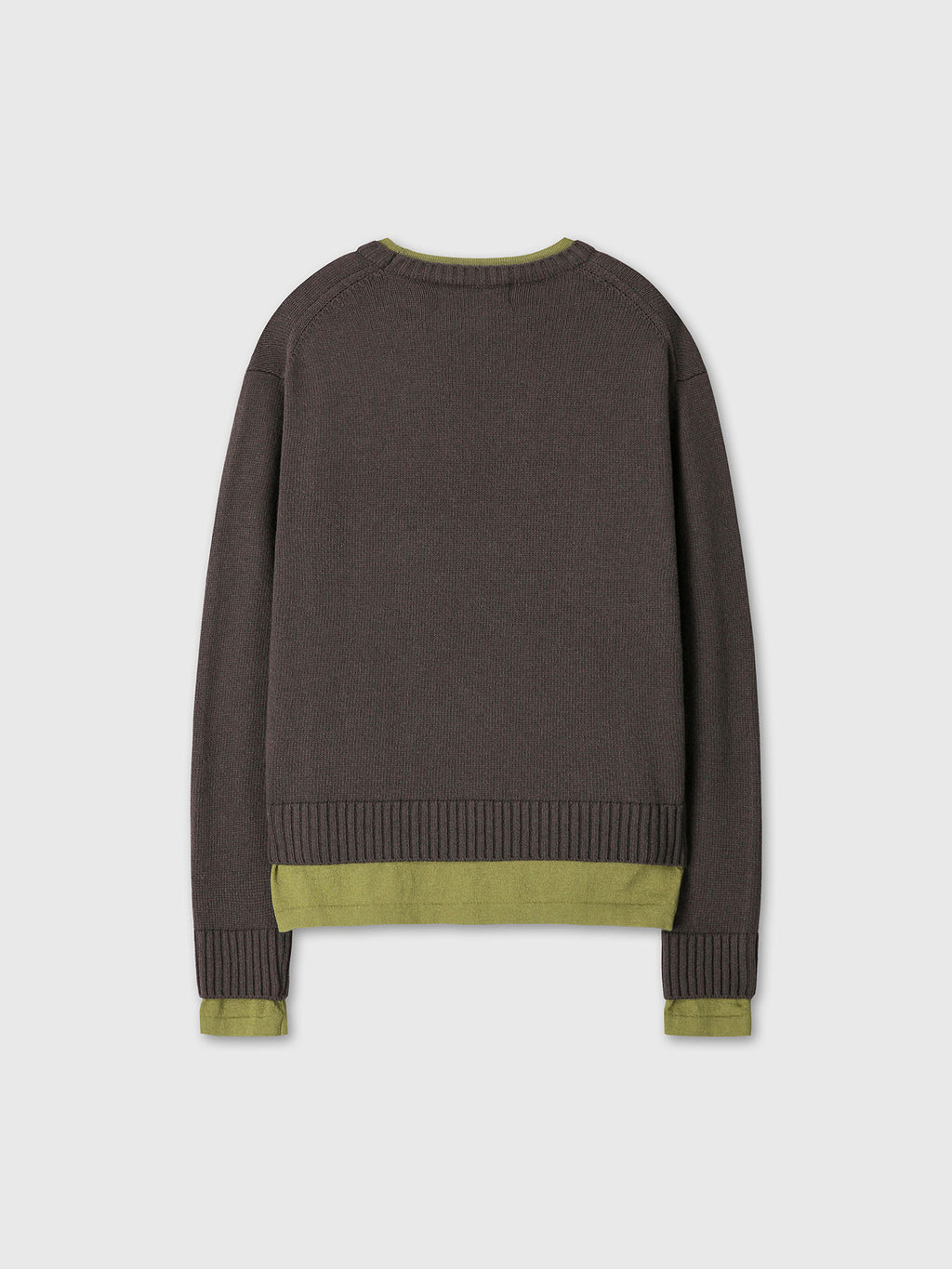 Tonywack - Wool And Cashmere Layered Knit (Brown/Olive) product image 10 | TRAB K-Fashion Australia