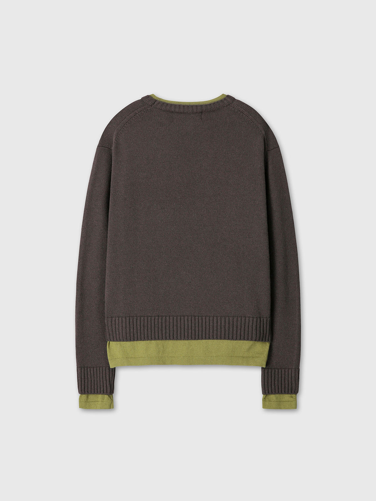Tonywack - Wool And Cashmere Layered Knit (Brown/Olive) product image 10 | TRAB K-Fashion Australia