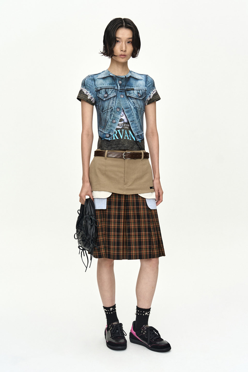 Andersson Bell - Double Layered Pleats Skirt (Brown) product image 13 | TRAB K-Fashion Australia
