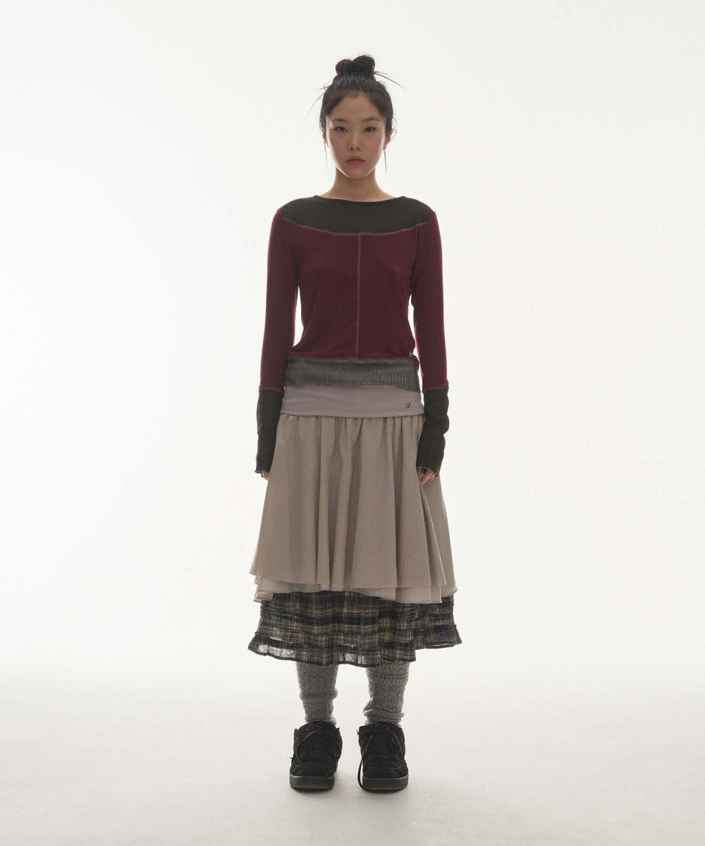 Coyseio - Net Stitch Longsleeves (Plum Red) product image 8 | TRAB K-Fashion Australia