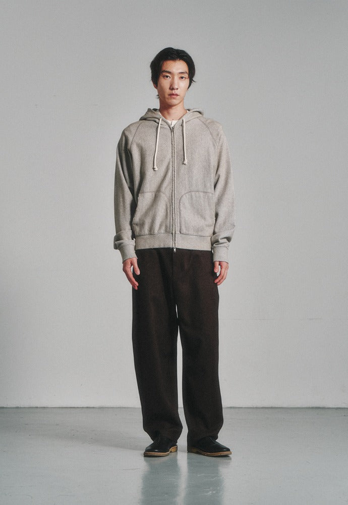 Art if acts - Garments Dyed Sweat Hooded Zip-Up (Melange Grey) product image 1 | TRAB K-Fashion Australia