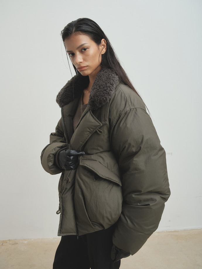 Tonywack - Shearling Collar Puffer Blouson (Olive) product image 1 | TRAB K-Fashion Australia