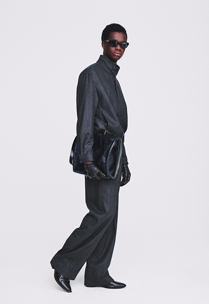 Tonywack - Wool And Cashmere High Collar Stud Blouson (Dark Grey) product image 2 | TRAB K-Fashion Australia