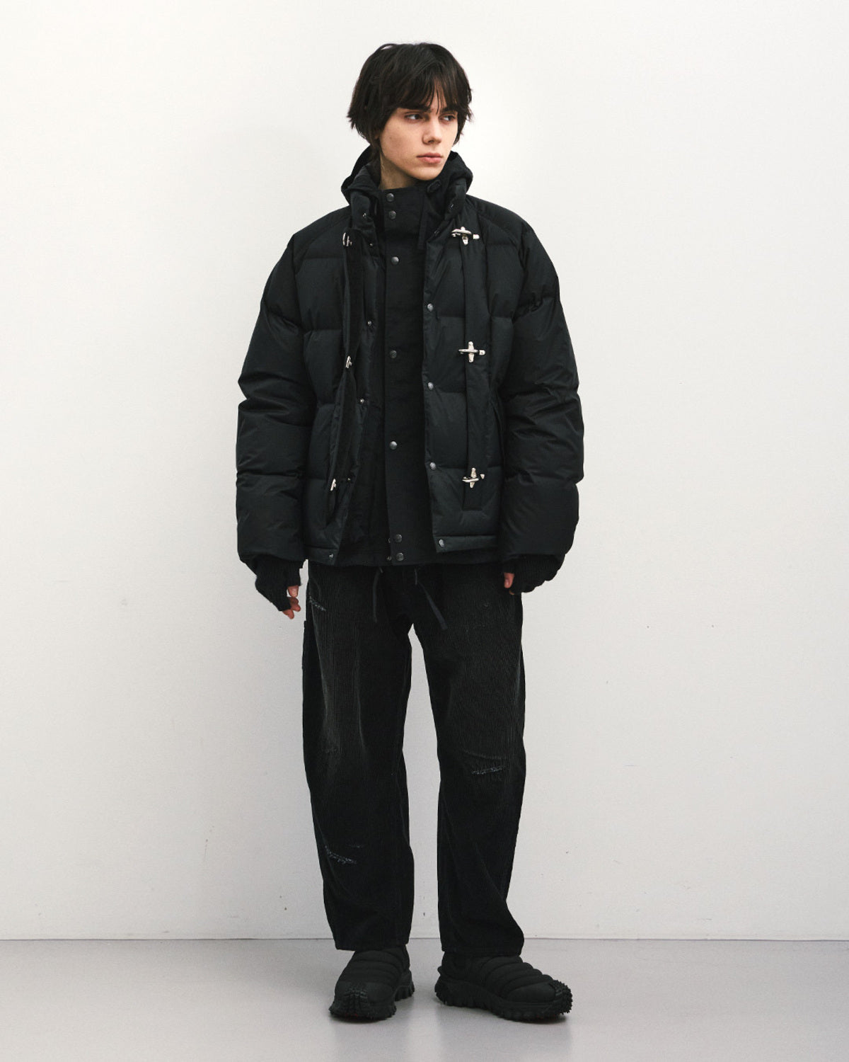 Eastlogue - Damaged Carpenter Pants (Black Corduroy) product image 1 | TRAB K-Fashion Australia