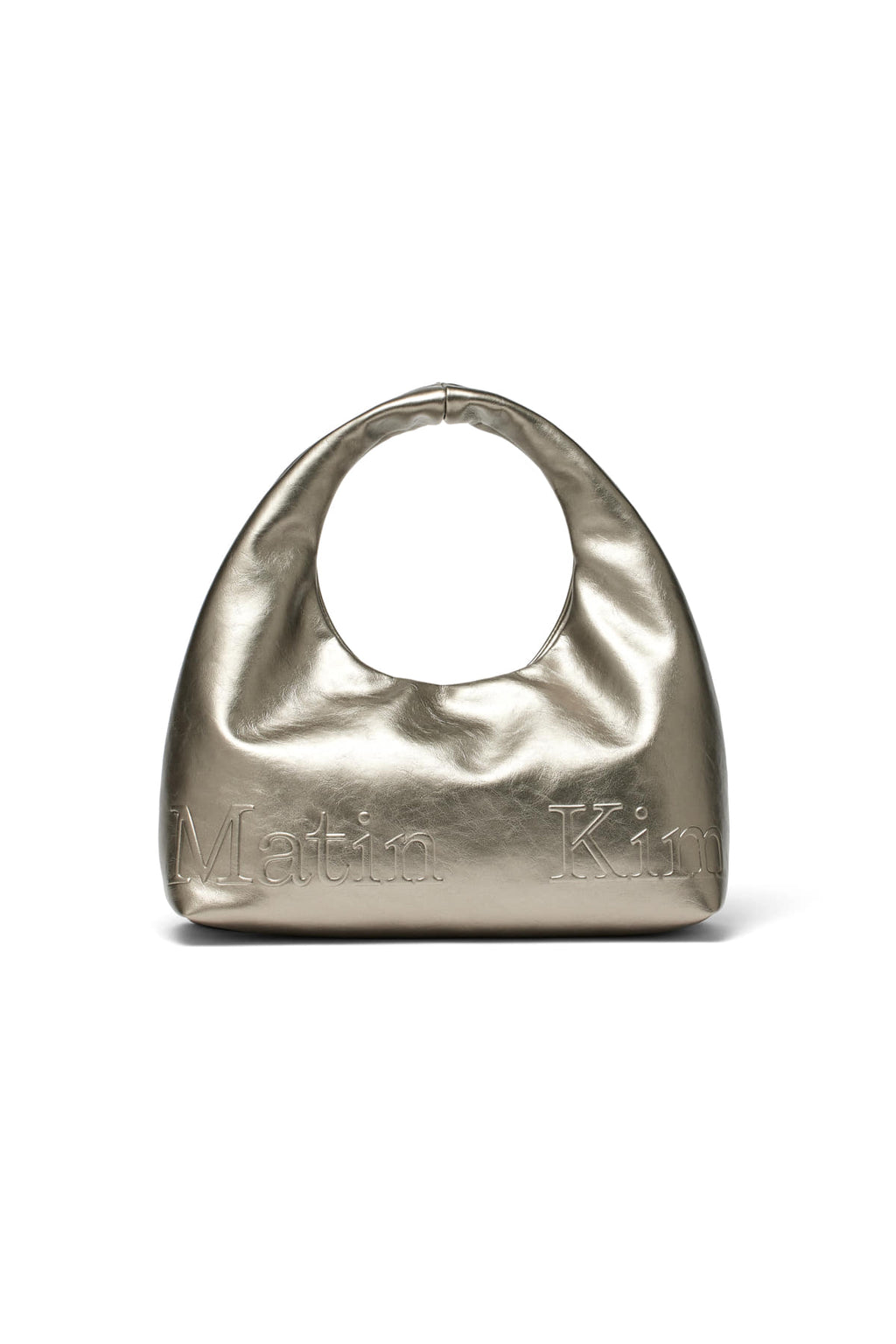 Matin Kim - Embossed Logo Leather Mini Tote Bag (Silver) product image 7 | TRAB K-Fashion Australia
