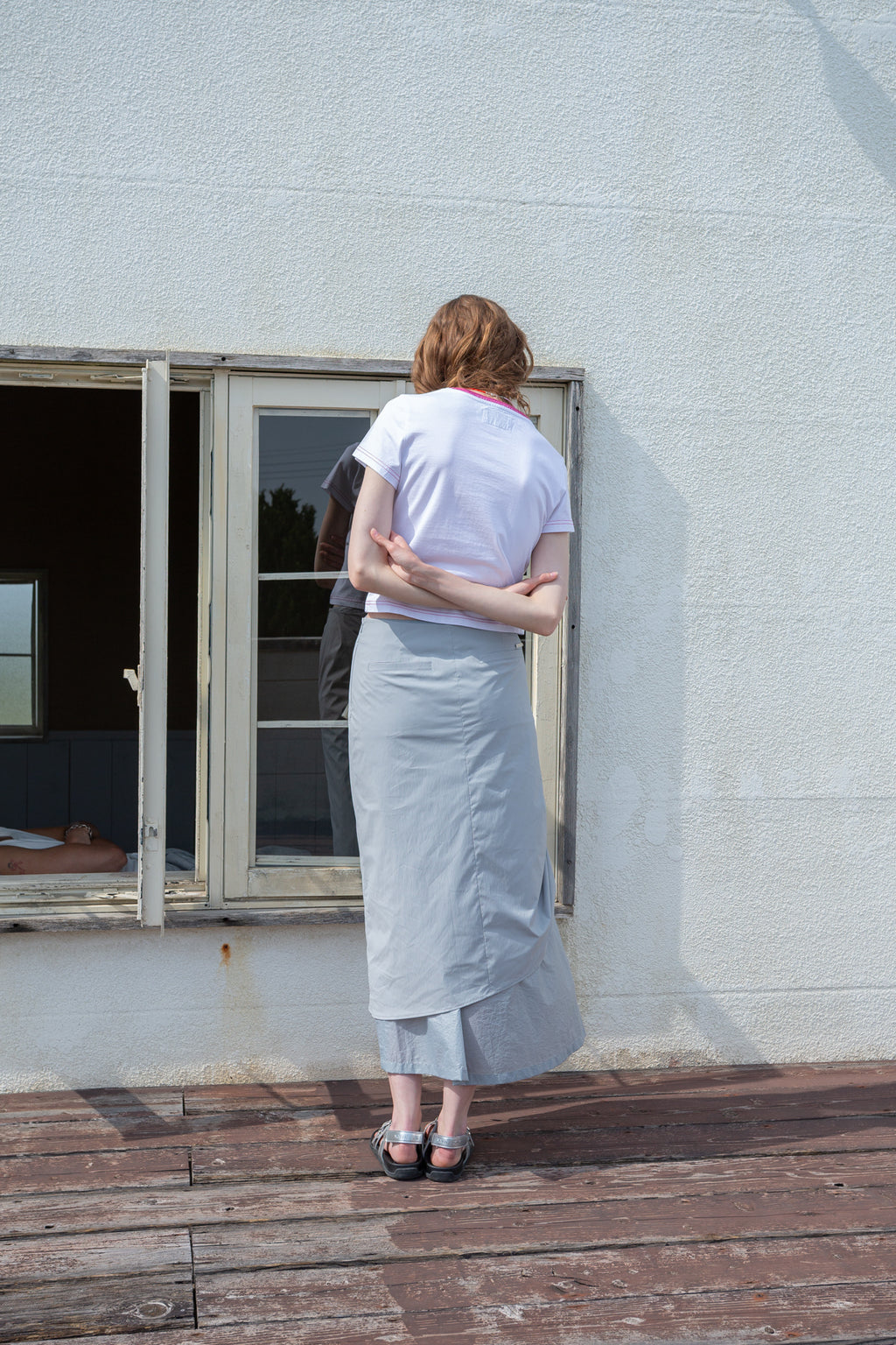 Matin Kim - Color Point Arch Logo Top (White) product image 9 | TRAB K-Fashion Australia