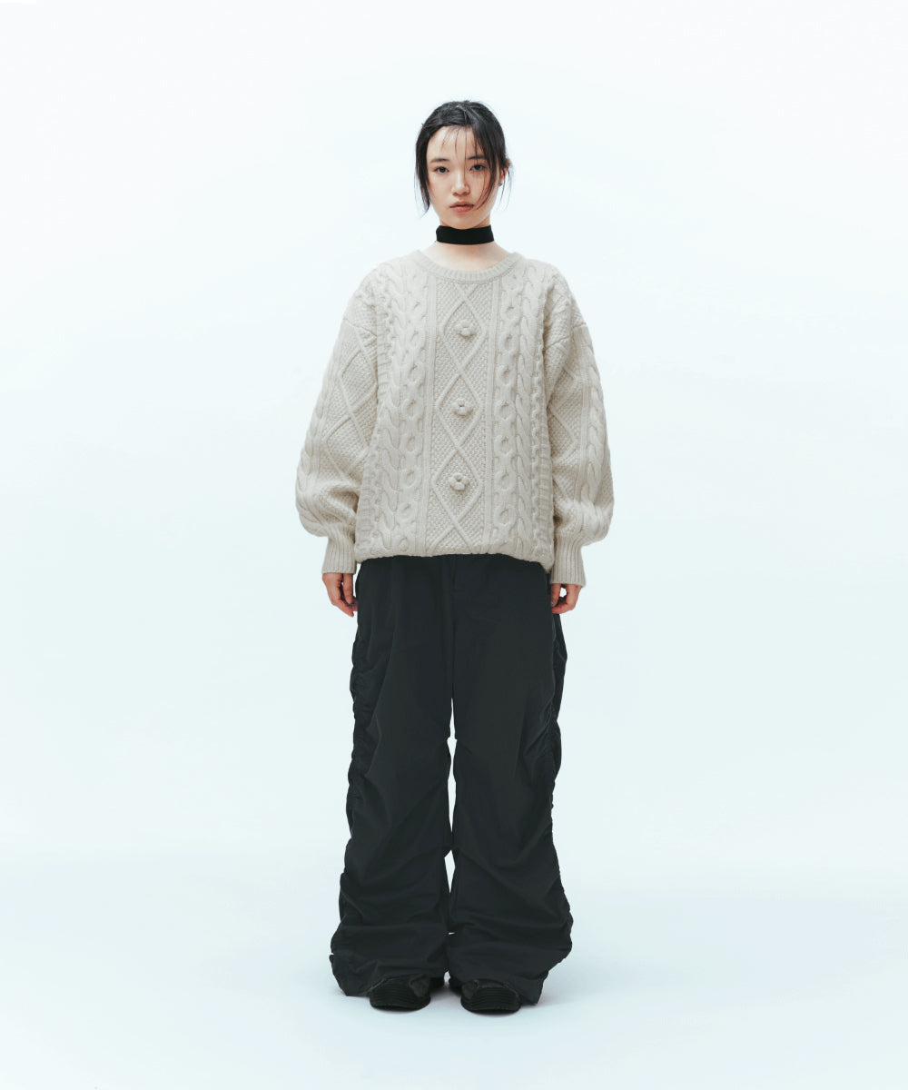 Coyseio - Pompom Cable Knit (Ivory) product image 3 | TRAB K-Fashion Australia