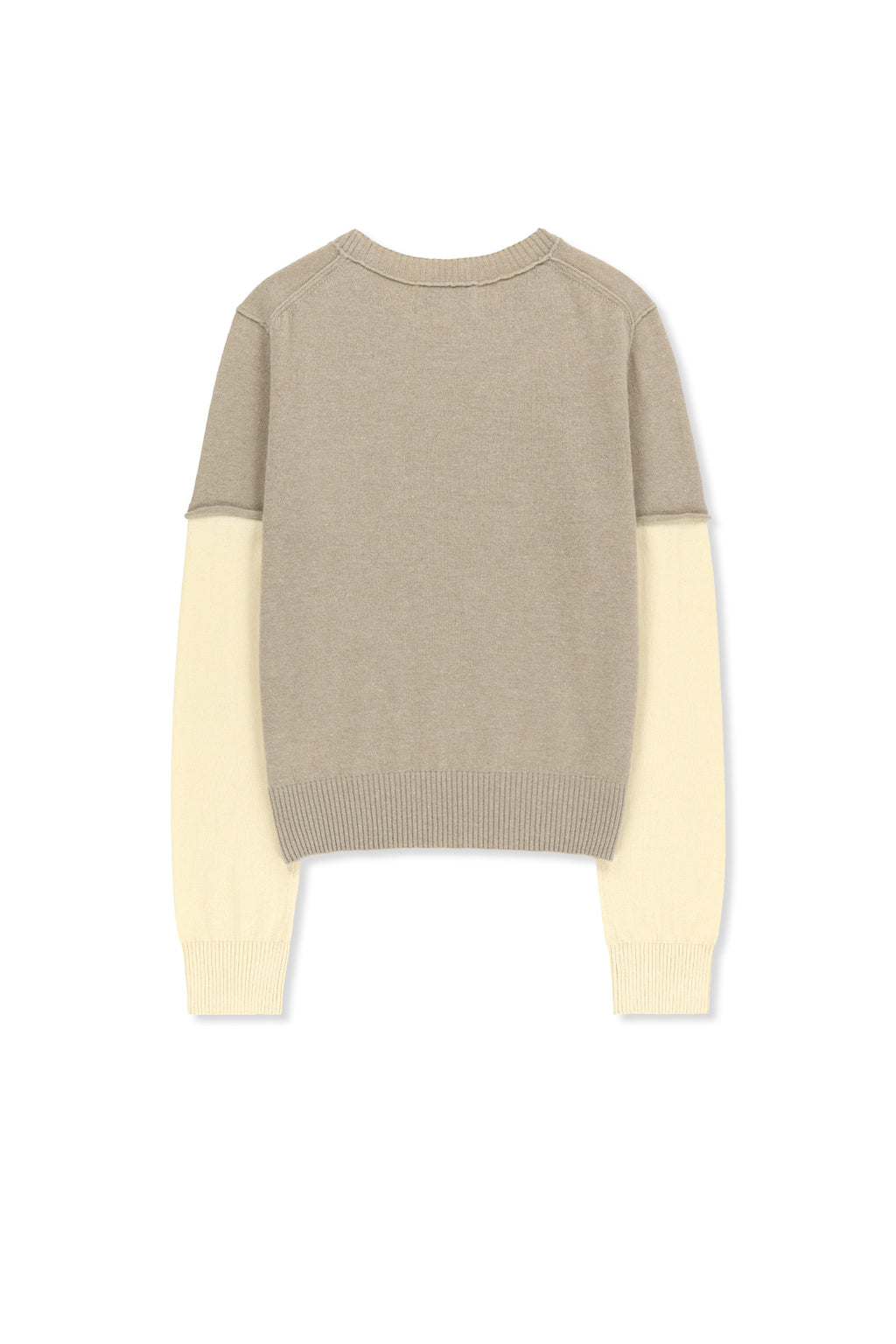 Matin Kim - Cashmere Blended Two Tone Knit Pullover (Beige) product image 2 | TRAB K-Fashion Australia
