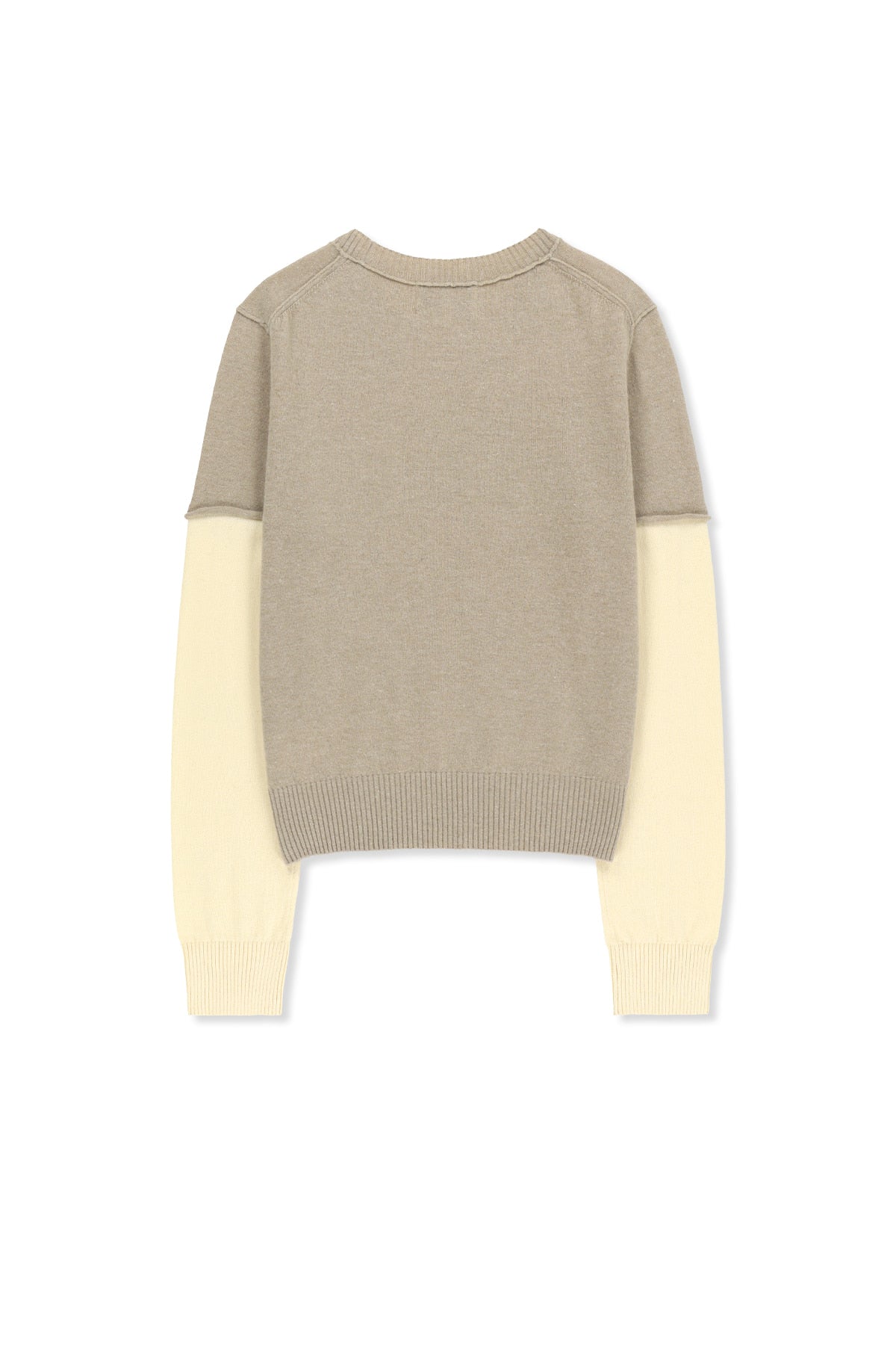 Matin Kim - Cashmere Blended Two Tone Knit Pullover (Beige) product image 2 | TRAB K-Fashion Australia