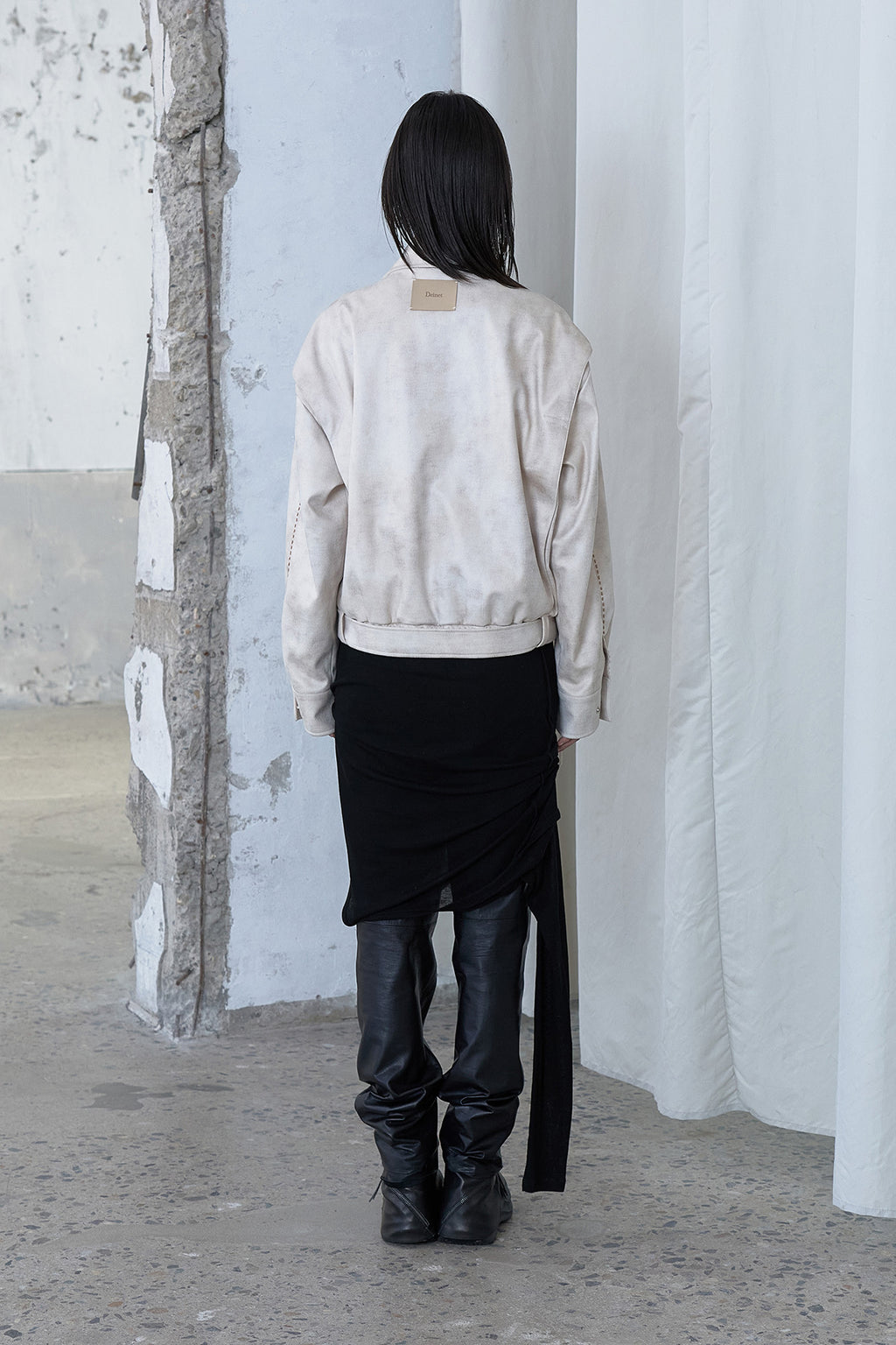 Deinet - Stitch Bomber Jumper (Ivory) product image 3 | TRAB K-Fashion Australia