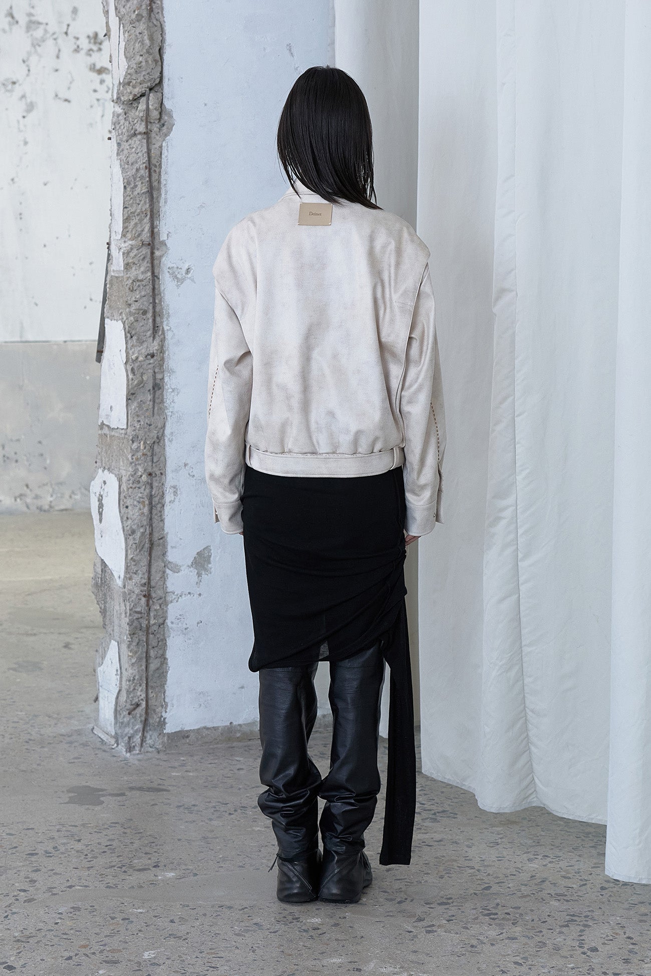 Deinet - Stitch Bomber Jumper (Ivory) product image 3 | TRAB K-Fashion Australia