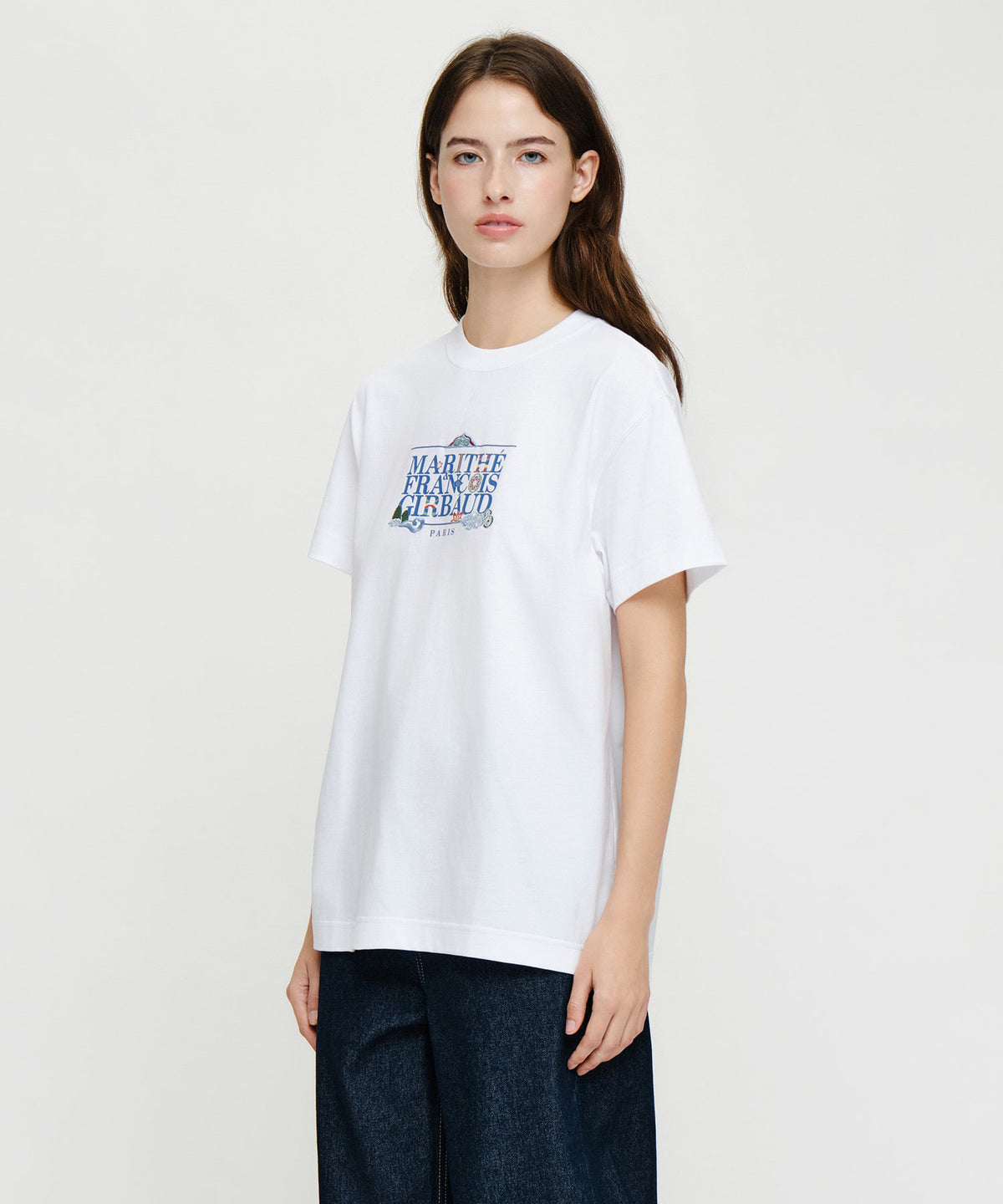 Marithe & Francois Girbaud - [Pre-order – Ships 21 Sep] Seoul Exclusive Classic Logo Tee (White) product image 2 | TRAB K-Fashion Australia