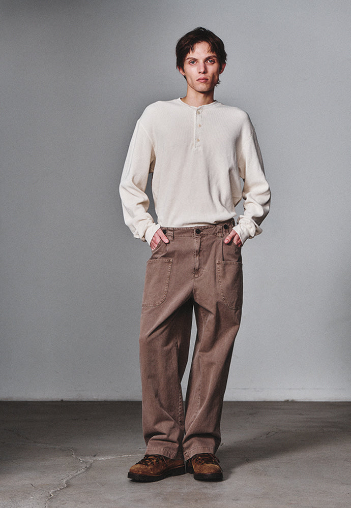 Art if acts - Garment Dyed Waffle Henley (Cream) product image 5 | TRAB K-Fashion Australia