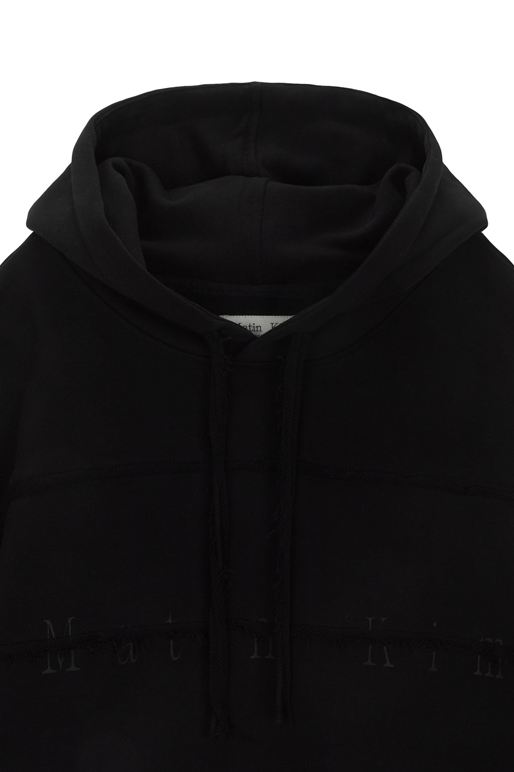 Matin Kim - Cutted Logo Hoody (Black) product image 3 | TRAB K-Fashion Australia