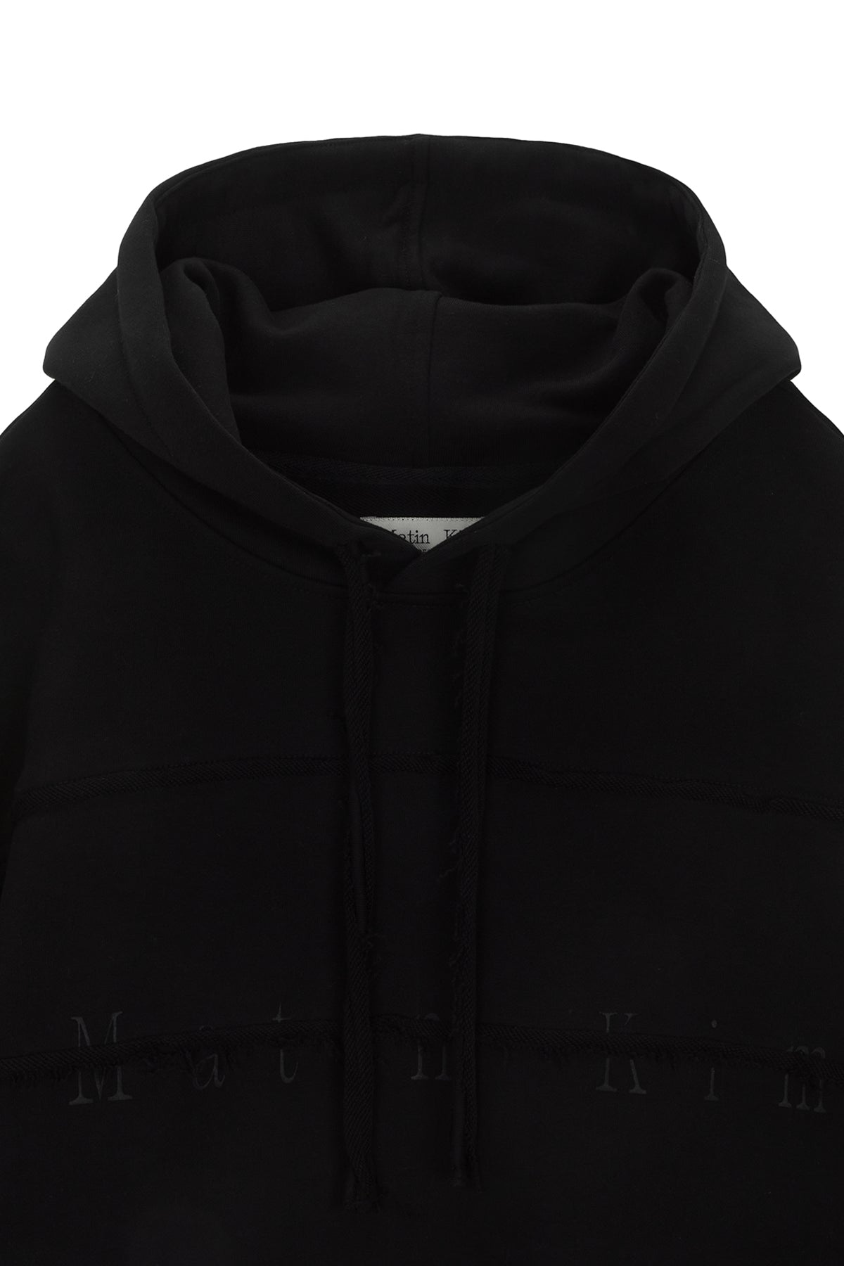Matin Kim - Cutted Logo Hoody (Black) product image 3 | TRAB K-Fashion Australia