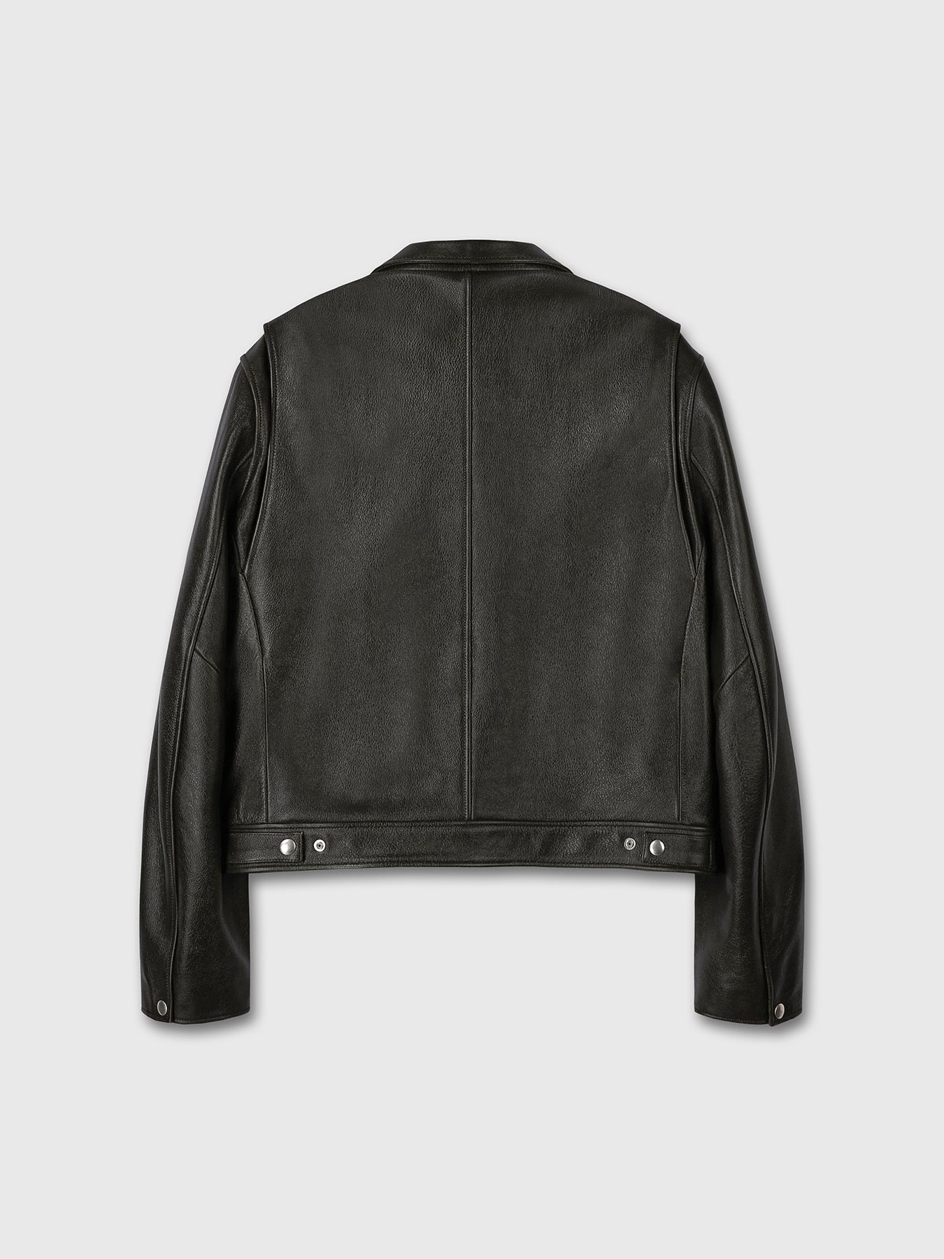 Tonywack - Leather Chest Zip Jacket (Vintage Treatment) (Black) product image 9 | TRAB K-Fashion Australia