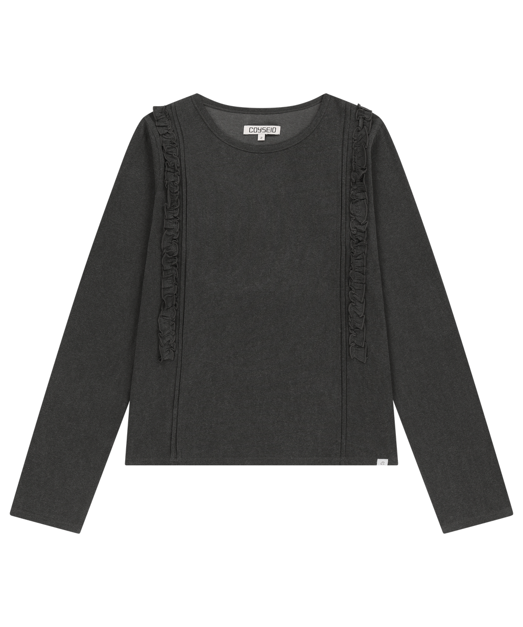 Coyseio - Double Ruffle Long Sleeve (Dark Grey) product image 1 | TRAB K-Fashion Australia