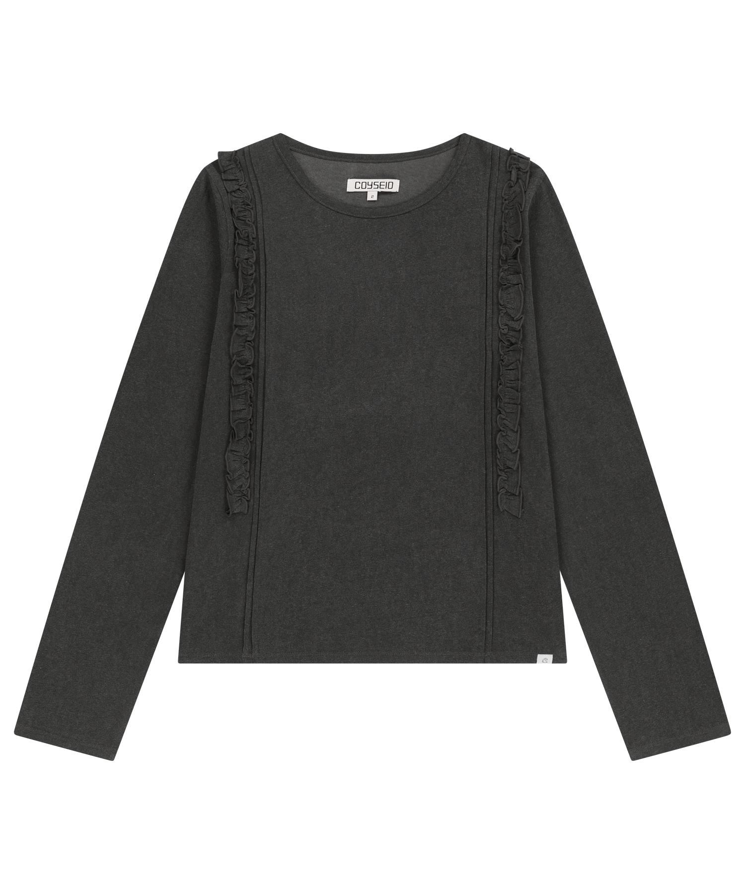 Coyseio - Double Ruffle Long Sleeve (Dark Grey) product image 1 | TRAB K-Fashion Australia