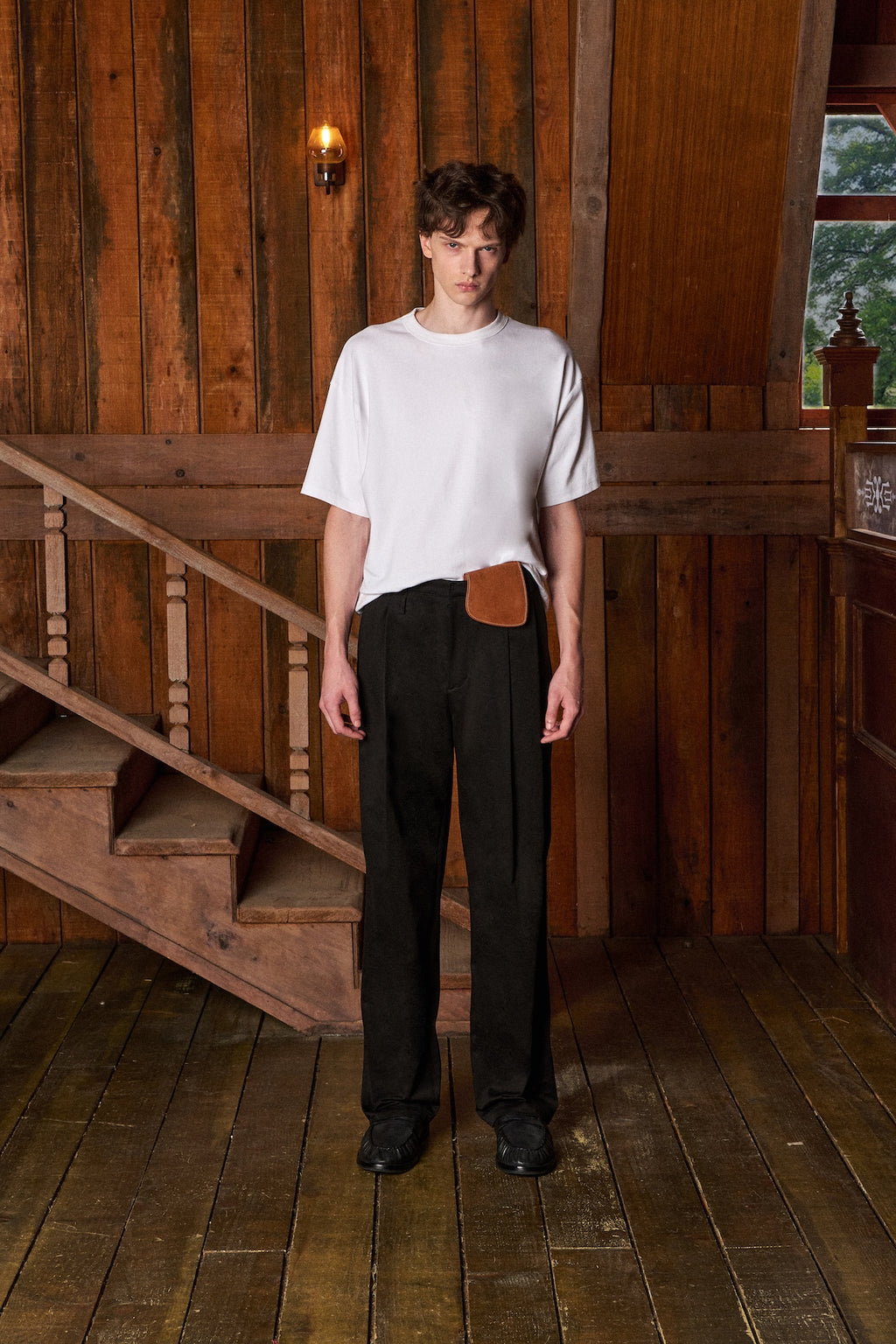 STU - Arch Pleat Cotton Pants (Black) product image 11 | TRAB K-Fashion Australia