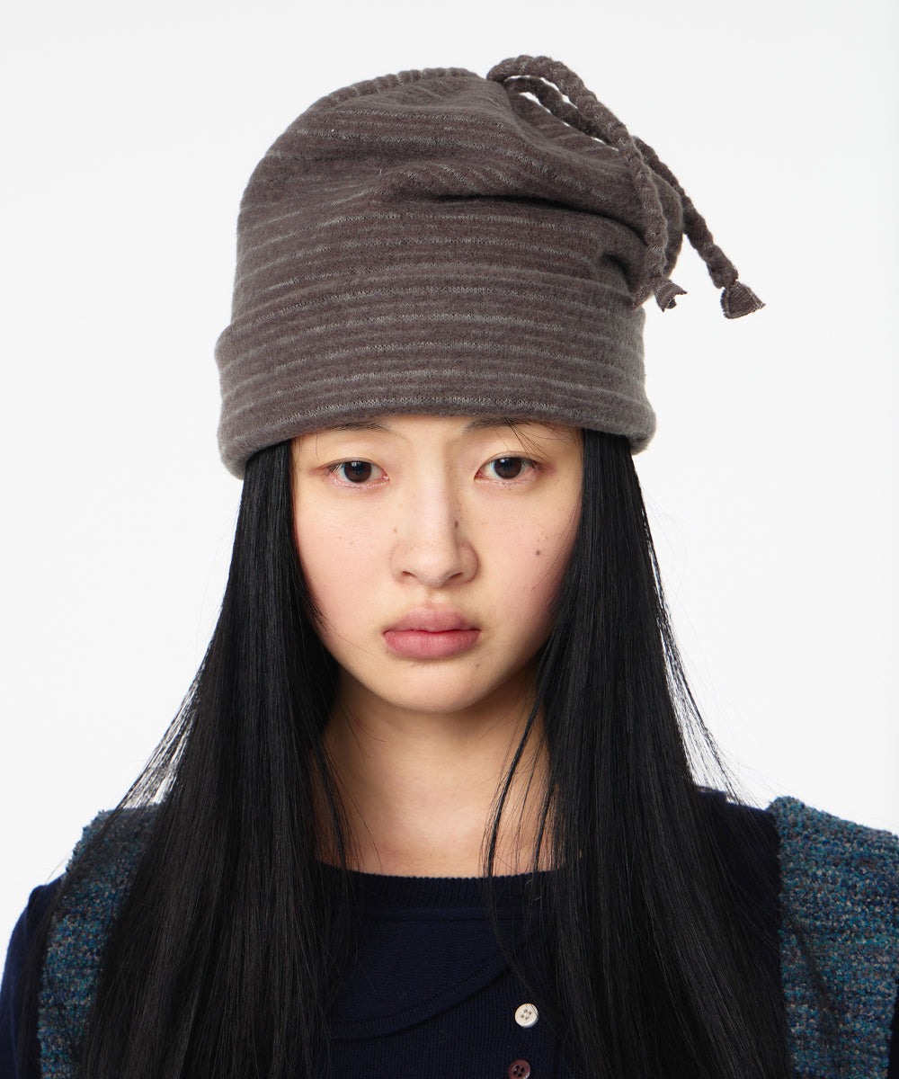 Coyseio - Braided Fleece Beanie (Ash Brown) product image 4 | TRAB K-Fashion Australia