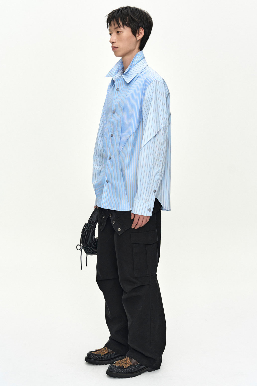 Andersson Bell - Double Layered Stripe Shirt (Blue) product image 2 | TRAB K-Fashion Australia