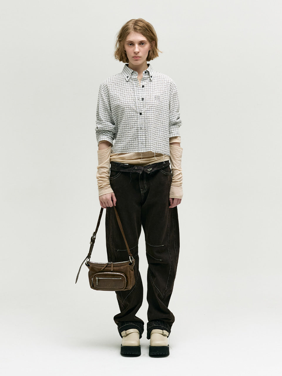 Marge Sherwood - Outpocket Hobo Mini (Washed Brown Pull-Up) product image 8 | TRAB K-Fashion Australia