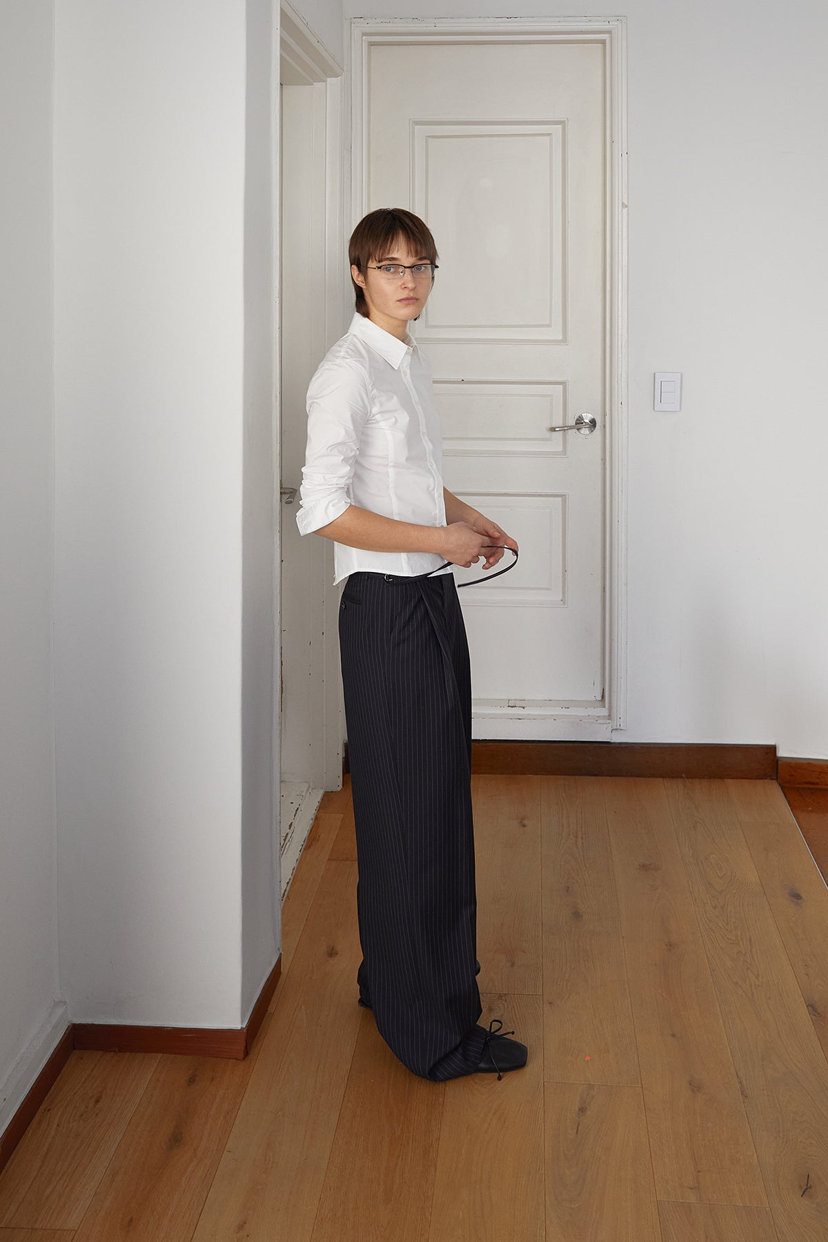 Matin Kim - Back Button Point Shirt (White) product image 11 | TRAB K-Fashion Australia