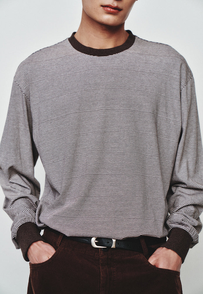 Art if acts - Washed Stripe Long Sleeve (Vintage Brown) product image 7 | TRAB K-Fashion Australia
