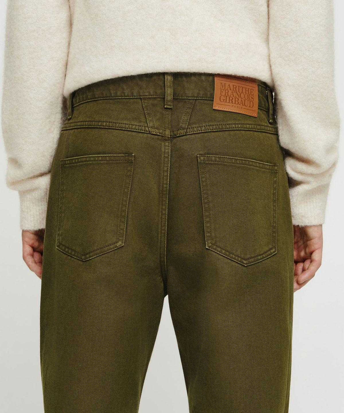 Marithe & Francois Girbaud - [Pre-order – Ships 30 Sep] Semi-wide Denim Pants (Olive) product image 3 | TRAB K-Fashion Australia