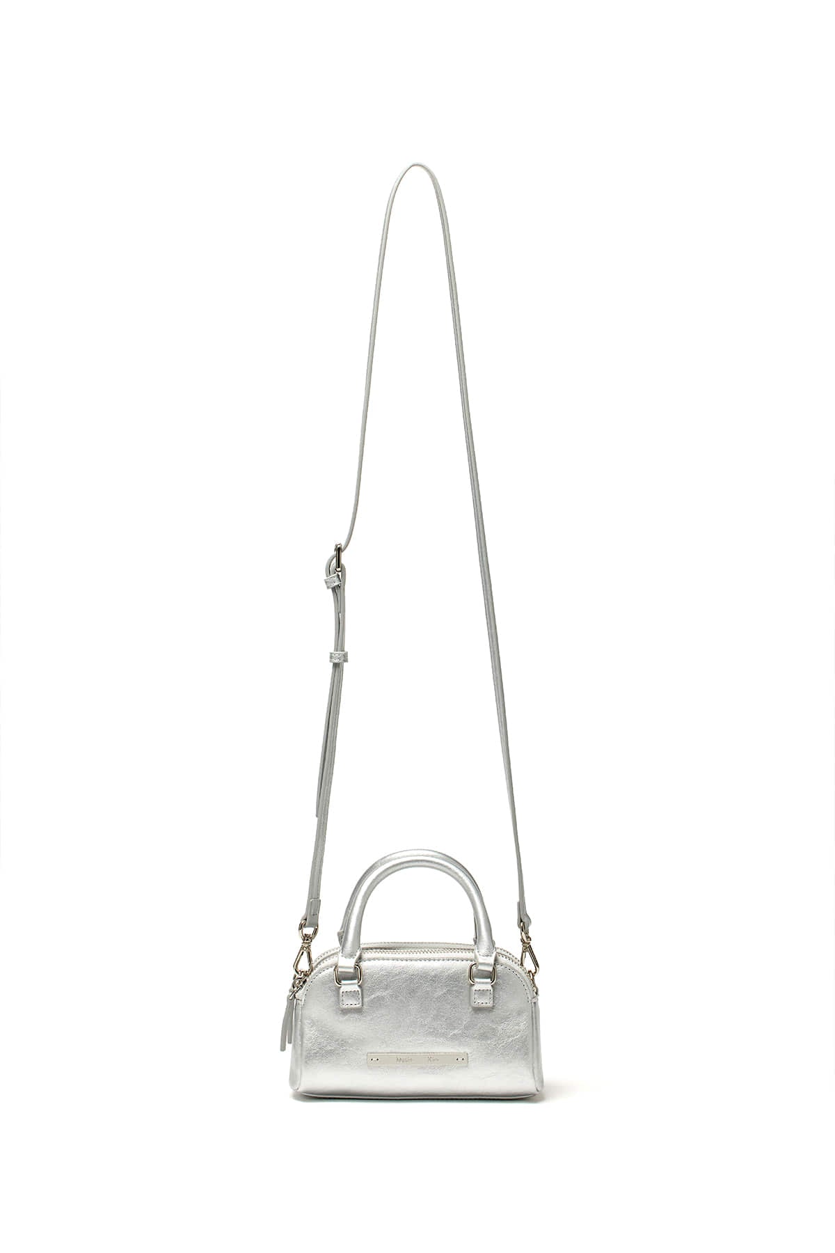 Matin Kim - Double Zipper Mini Cross Bag (Silver) product image 3 | TRAB K-Fashion Australia