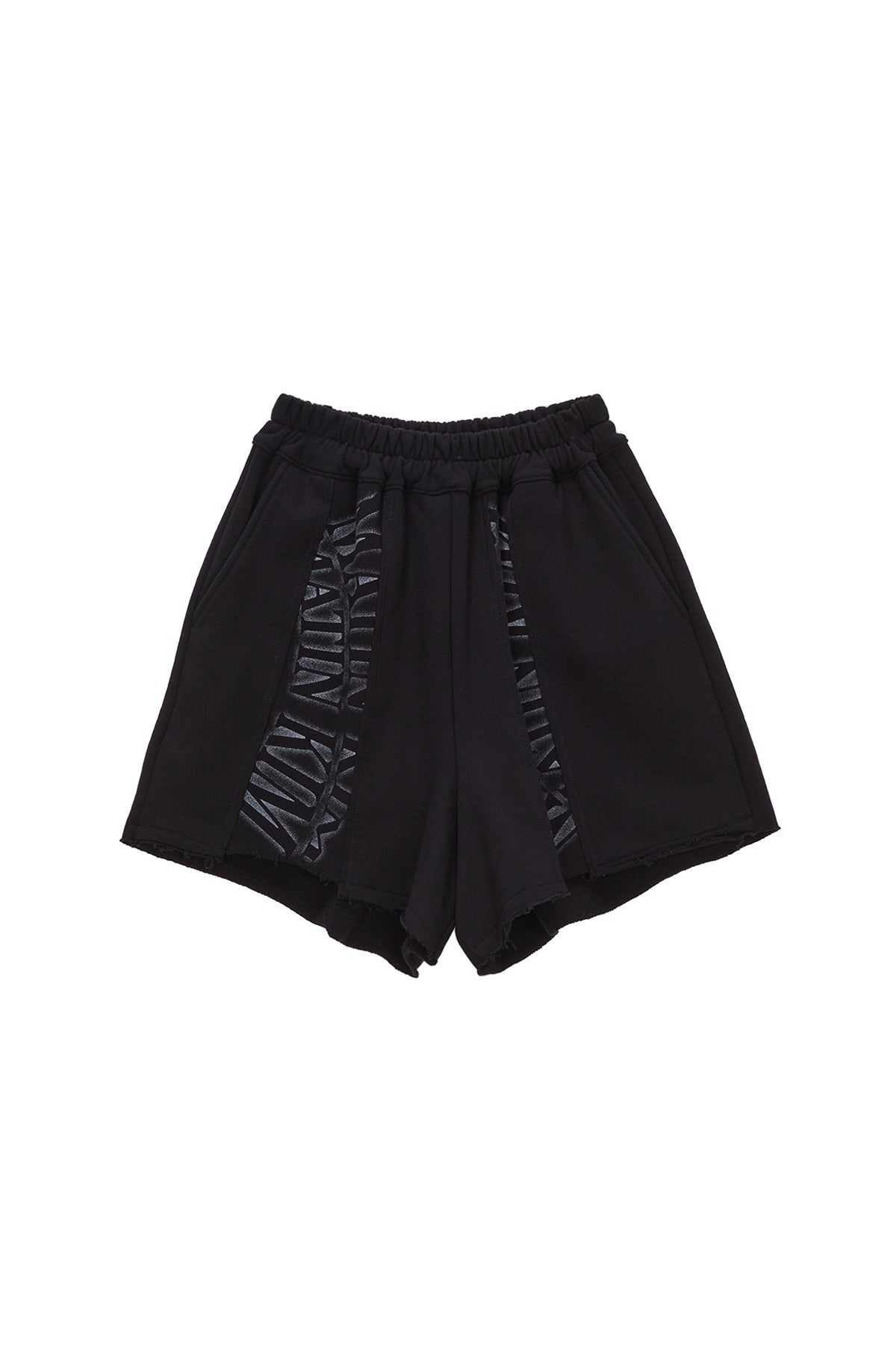 Matin Kim - Matin Crescendo Logo Sweatshorts (Black) product image 1 | TRAB K-Fashion Australia