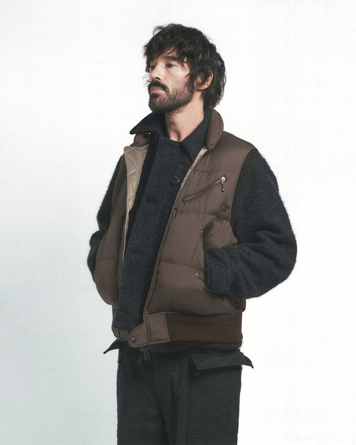 Eastlogue - Ma-1 Down Vest (Brown) product image 2 | TRAB K-Fashion Australia