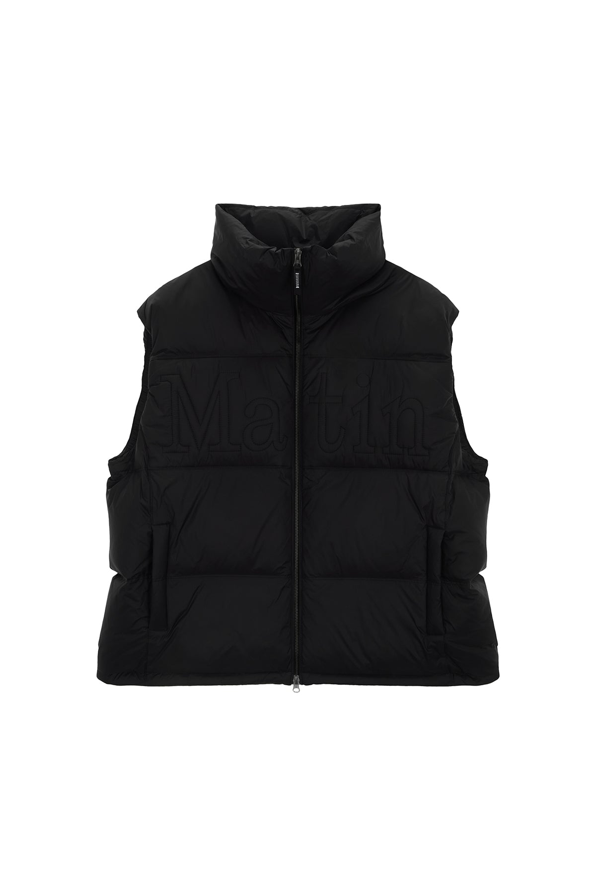 Matin Kim - Big Logo Point Down Vest (Black) product image 1 | TRAB K-Fashion Australia