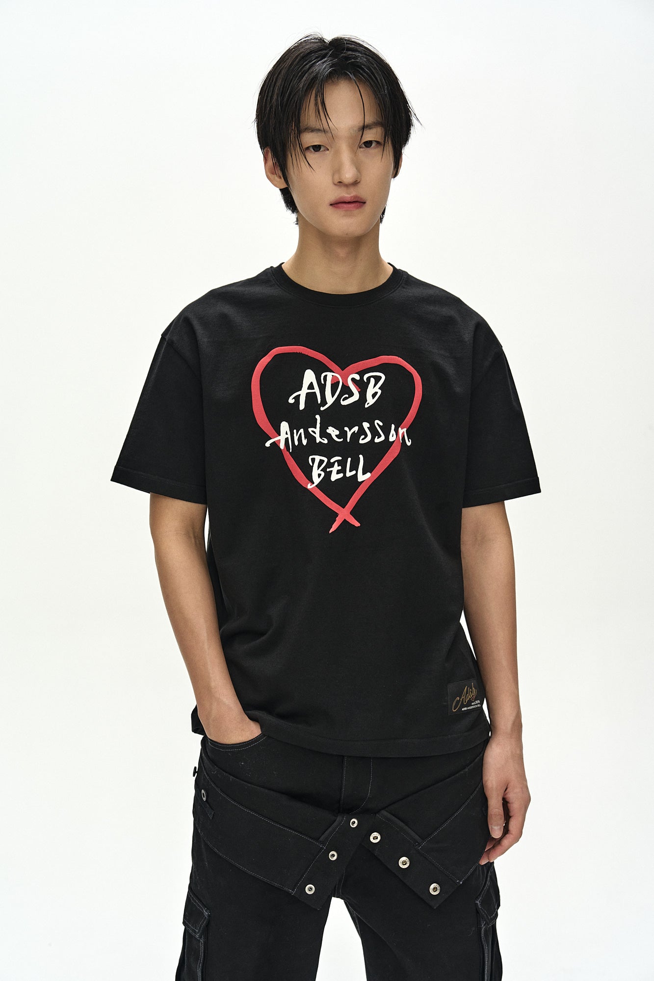 Andersson Bell - Unisex Heart Kelly Logo T-Shirt (Black/Red) product image 5 | TRAB K-Fashion Australia