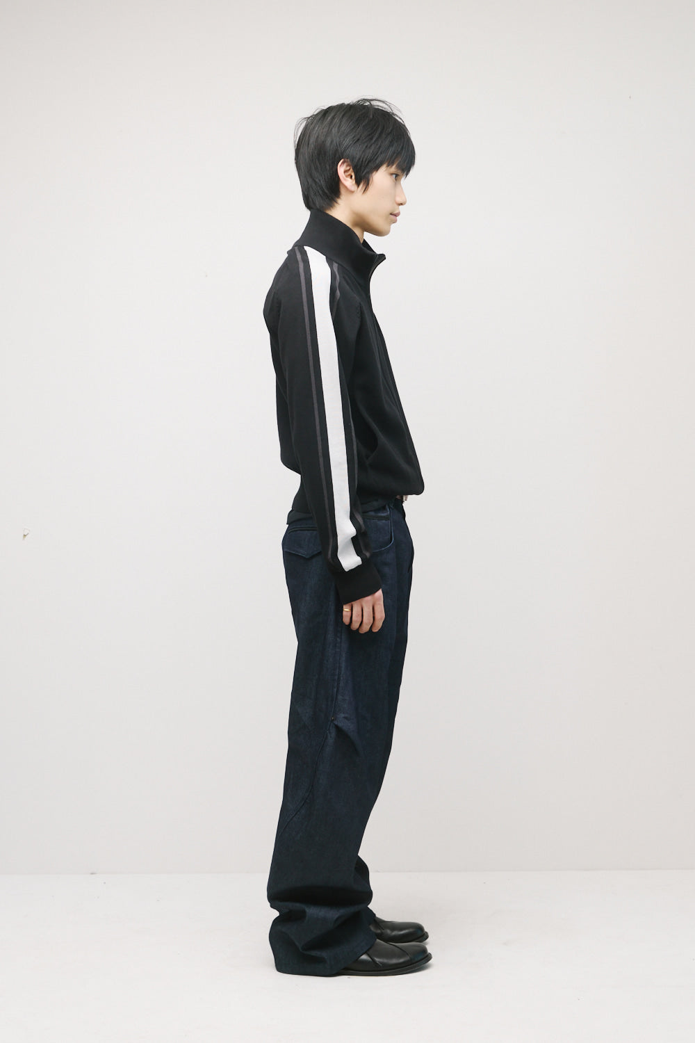 Hatchingroom - Track Zip Knit Cardigan (Black) product image 5 | TRAB K-Fashion Australia