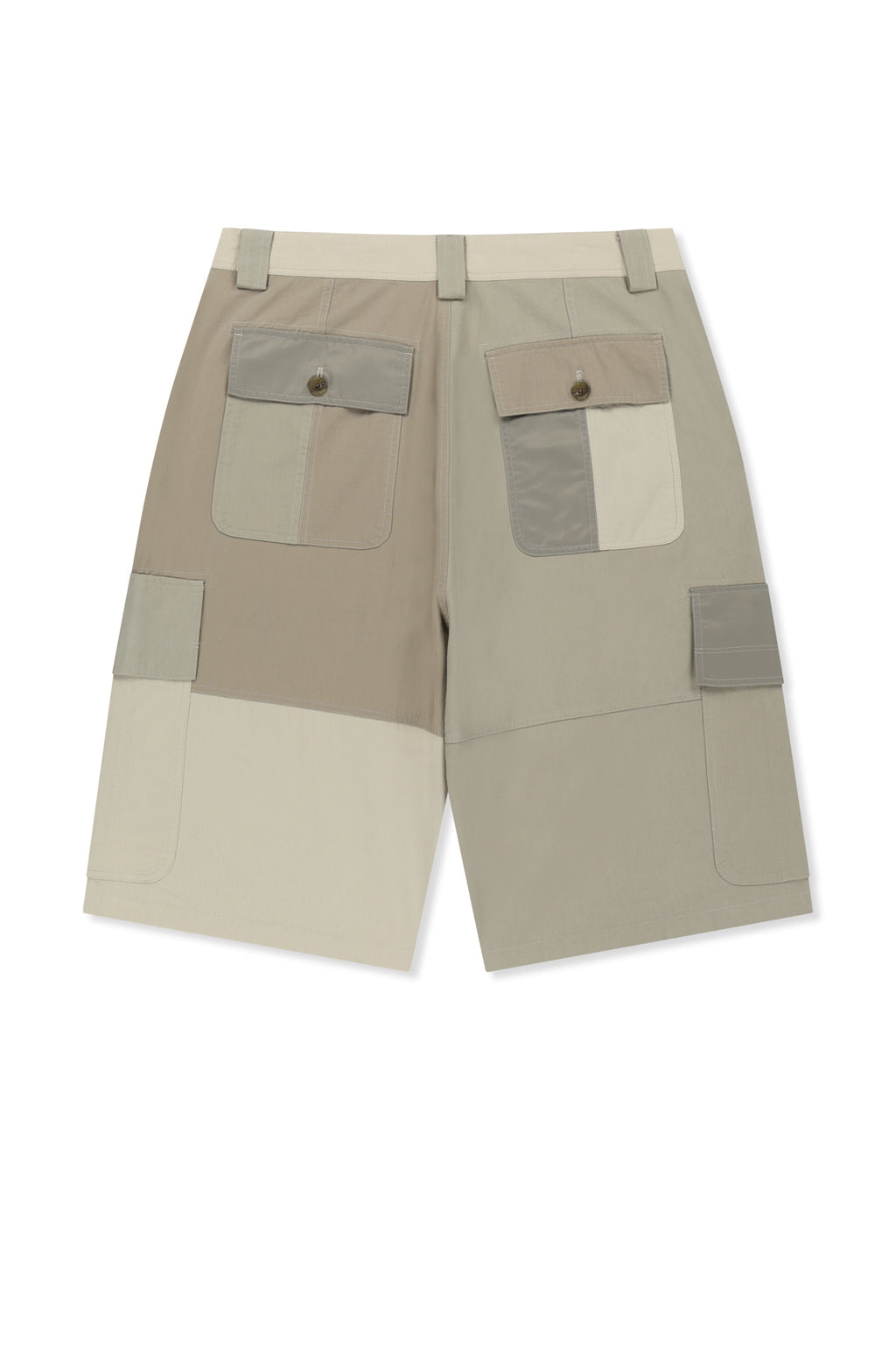 Matin Kim - Patchwork Cargo Bermuda Pants (Beige) product image 3 | TRAB K-Fashion Australia