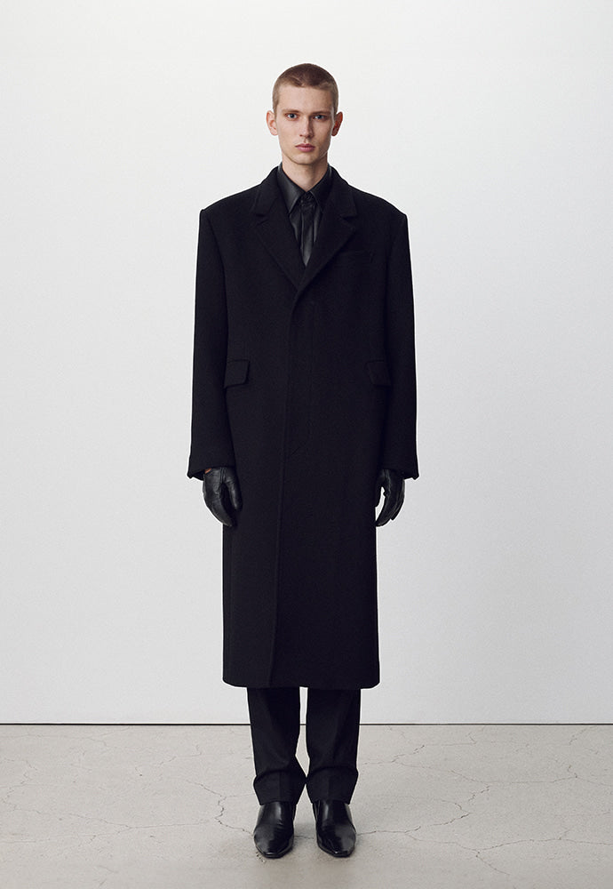Tonywack - Wool And Cashmere Tailored Single Coat (Black) product image 2 | TRAB K-Fashion Australia