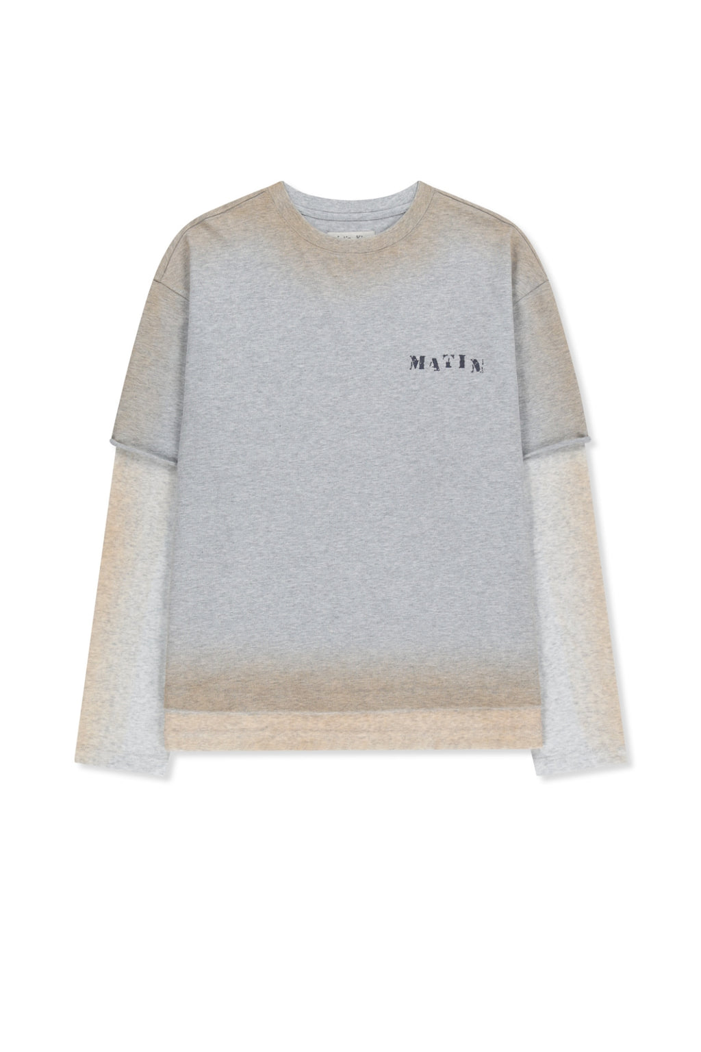 Matin Kim - Dust Washed Logo Layered Top (Grey) product image 13 | TRAB K-Fashion Australia