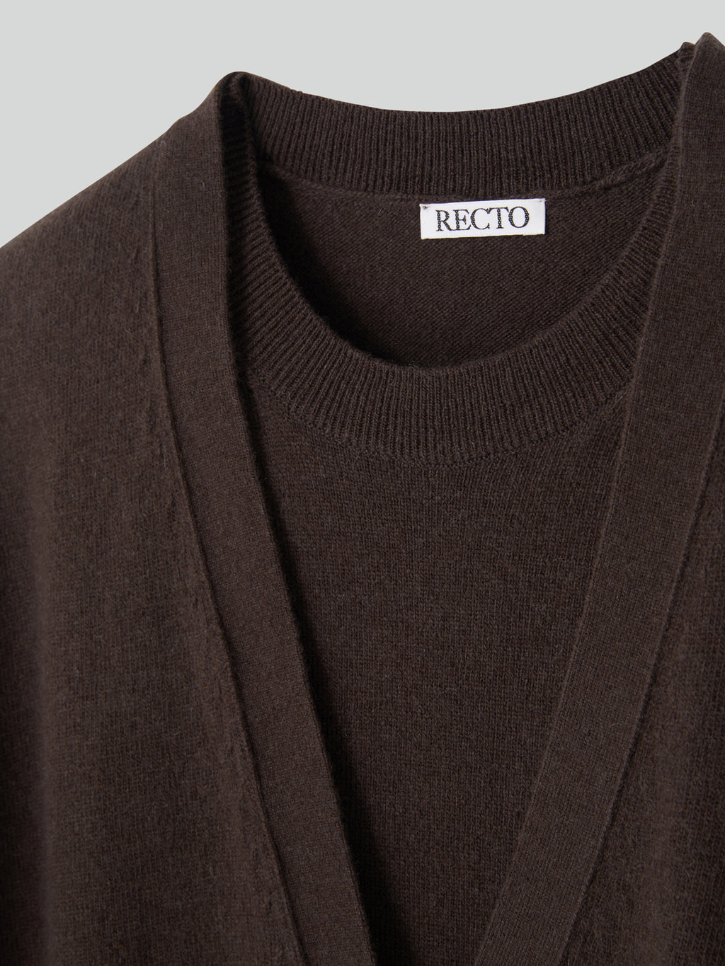 Recto - Layered Cardigan Knit Top (Dark Chocolate) product image 14 | TRAB K-Fashion Australia
